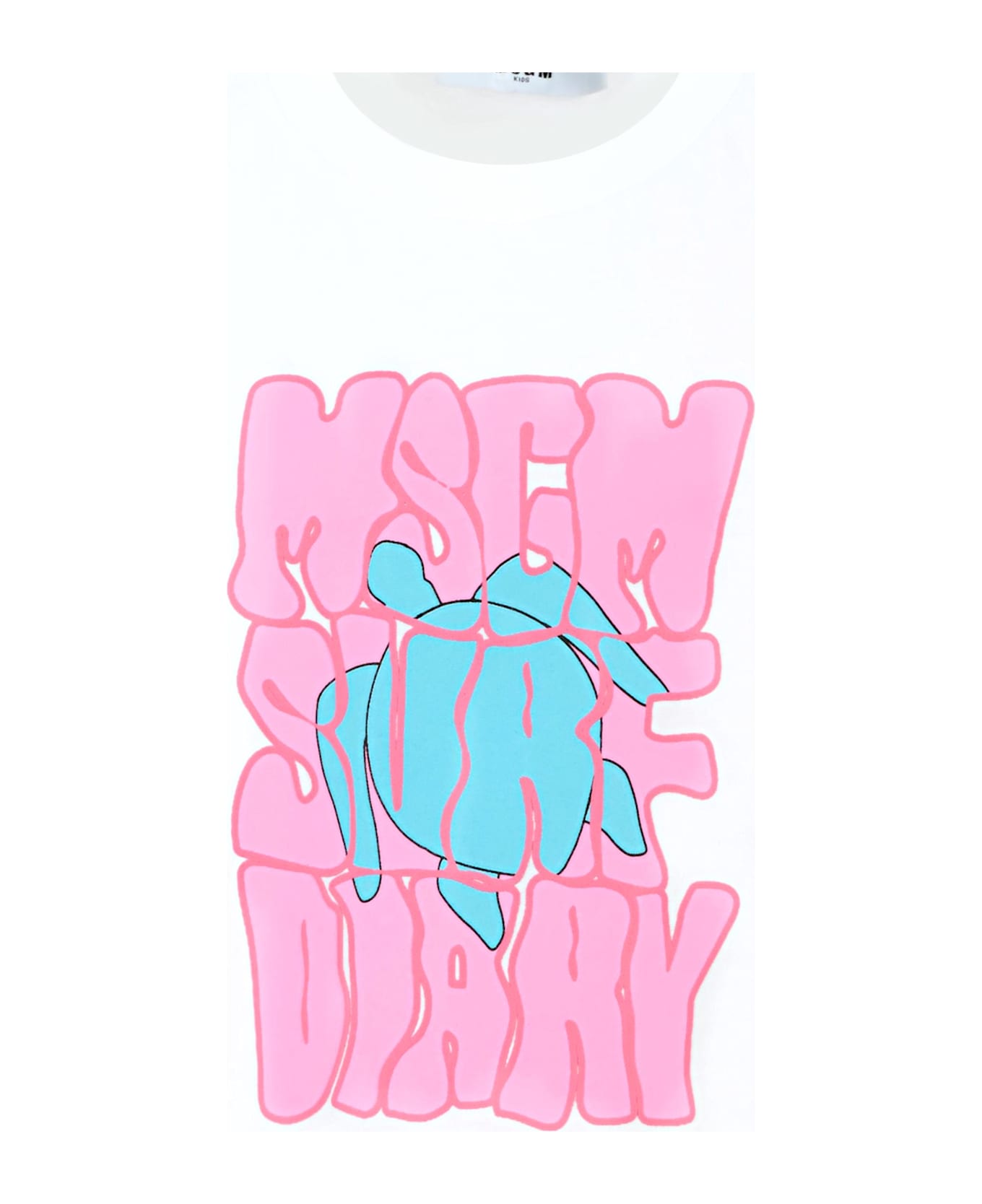 MSGM White T-shirt For Girl With Logo - White