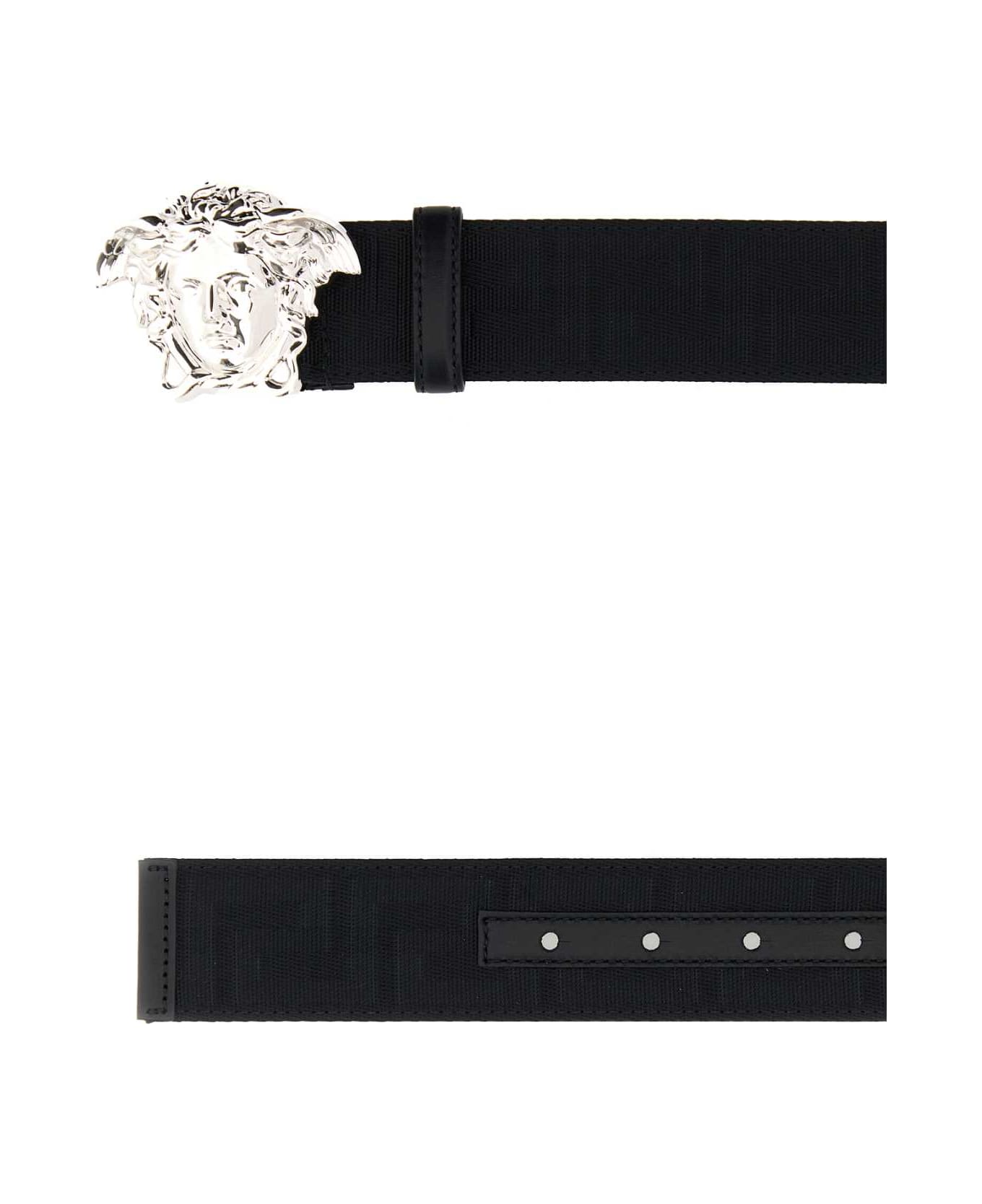 Versace Black Fabric Medusa Belt - BLACKPALLADIUM