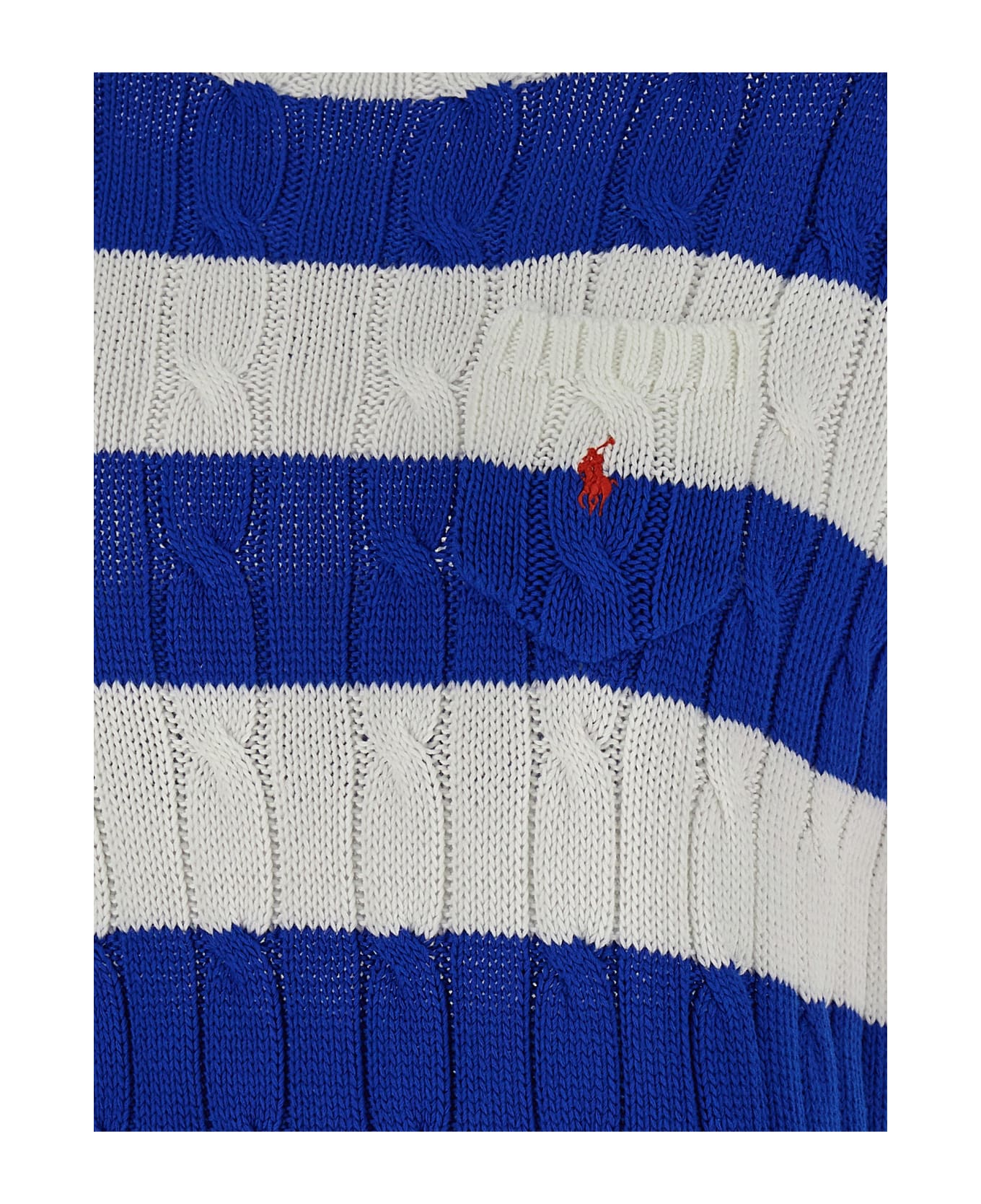 Ralph Lauren Striped Sweater - White Heritage Blue