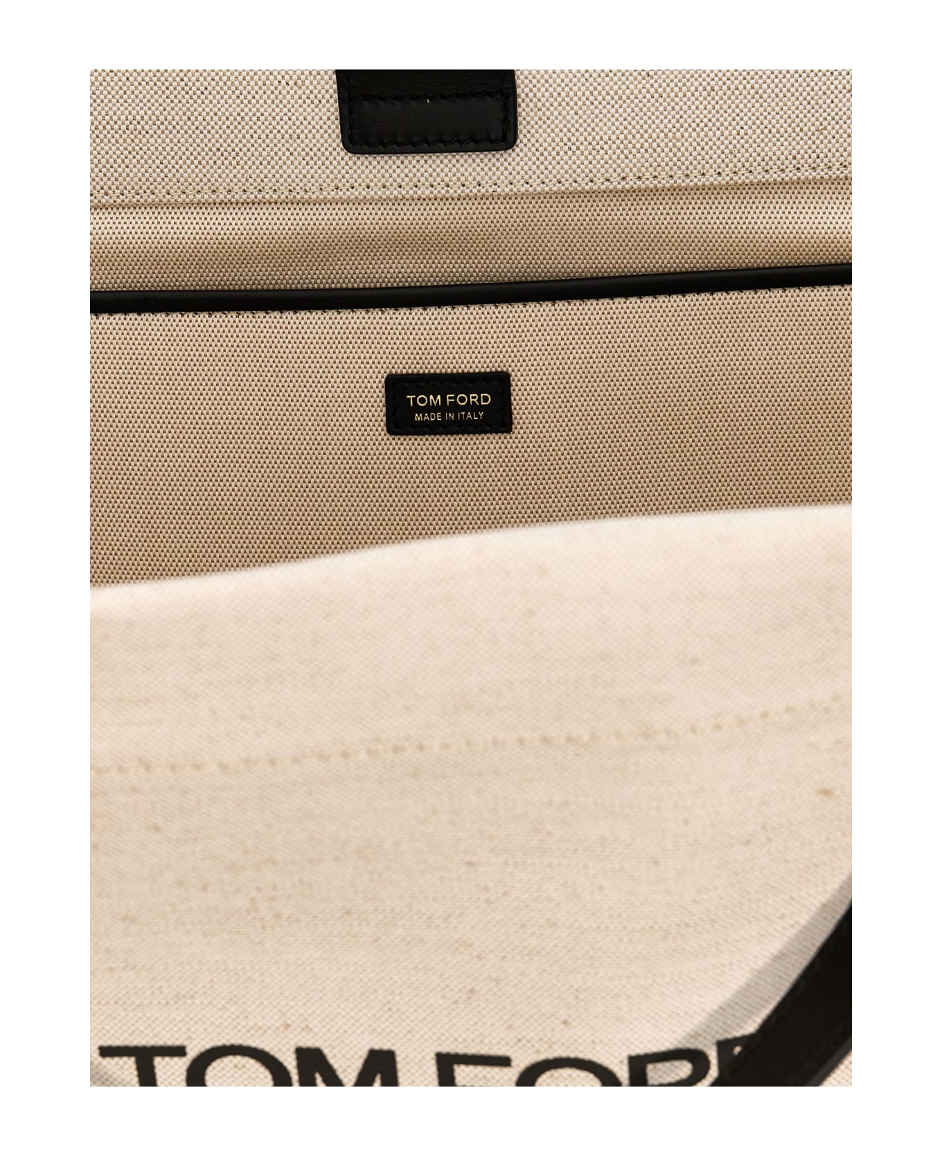 Tom Ford 'amalfi Medium' Shopping Bag - White/Black トートバッグ