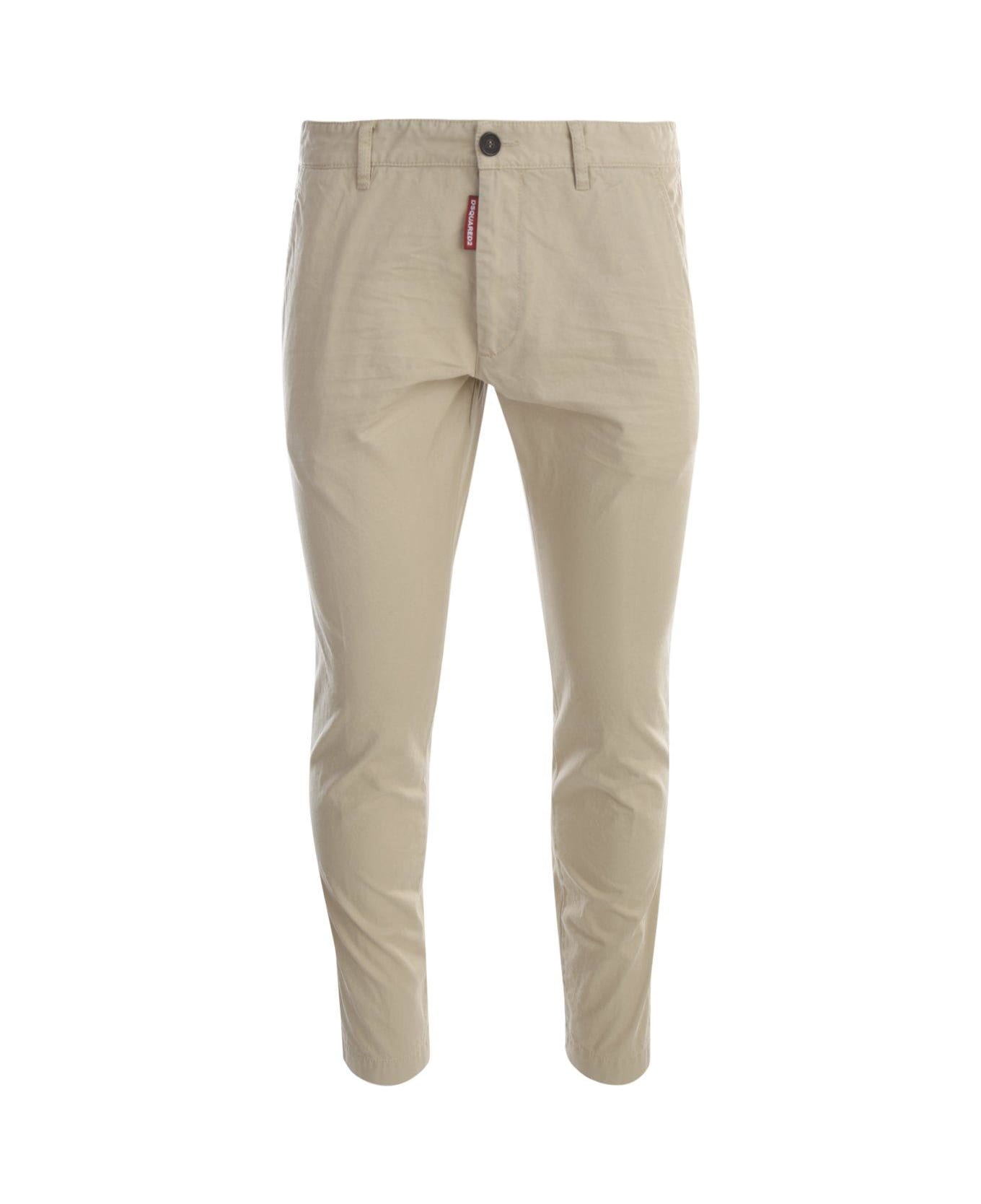 Dsquared2 Straight-leg Ribbed Trousers - Beige