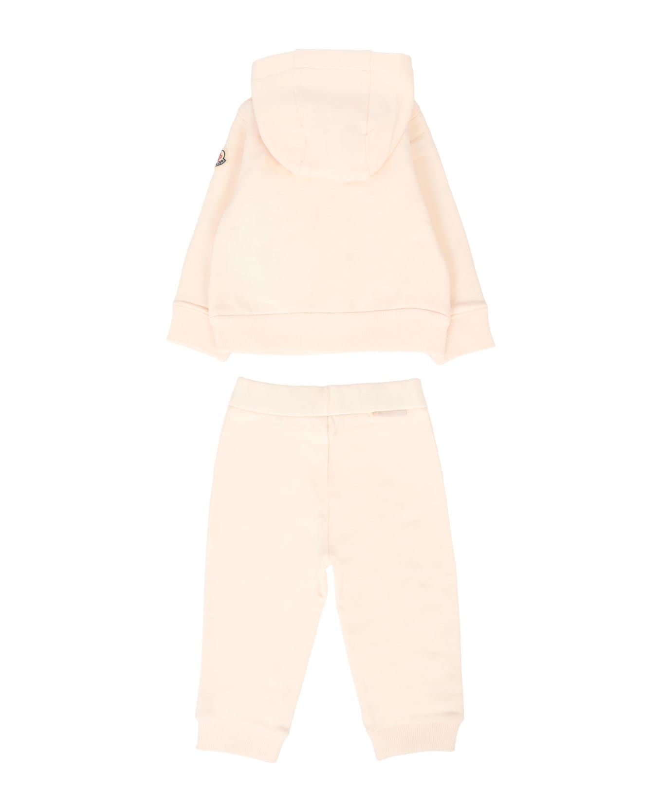 Moncler Pink Suit For Baby Girl With Logo - Pink