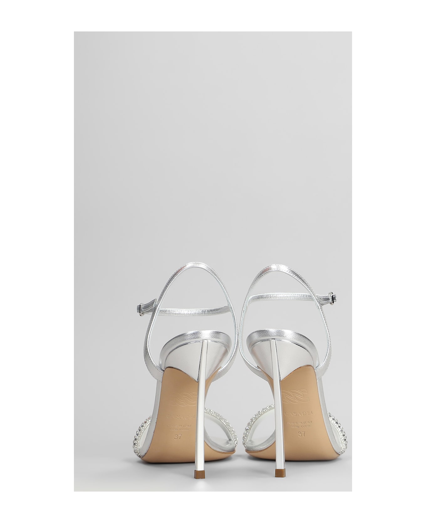 Casadei Julia Stratosphere Sandals In Silver Leather - silver