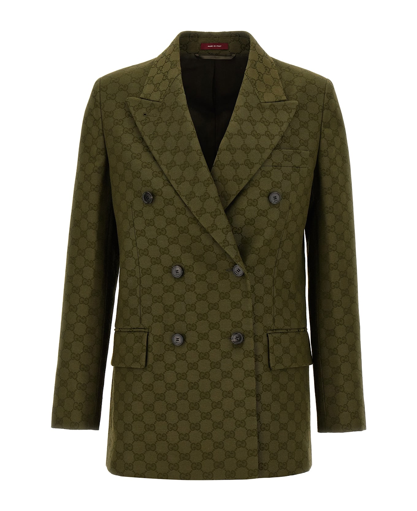 Gucci Gg Double-breasted Blazer - Green