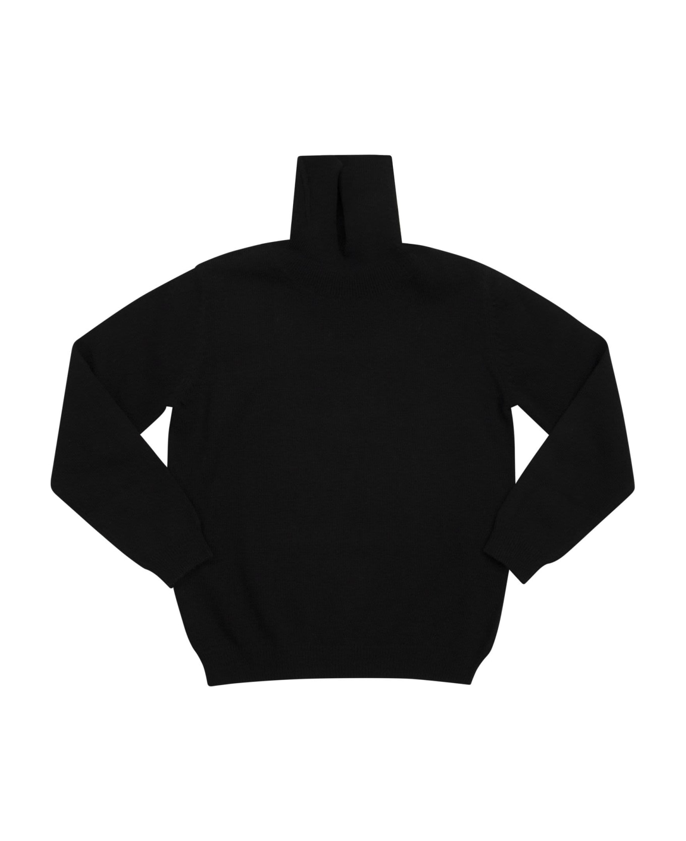 Il Gufo Turtleneck Sweater In Virgin Wool - Black