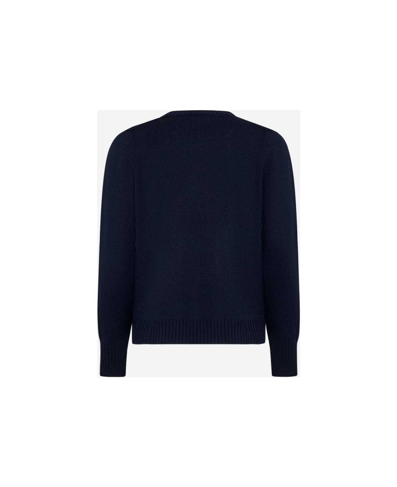 Gran Sasso Blue Virgin Wool Crewneck Sweater