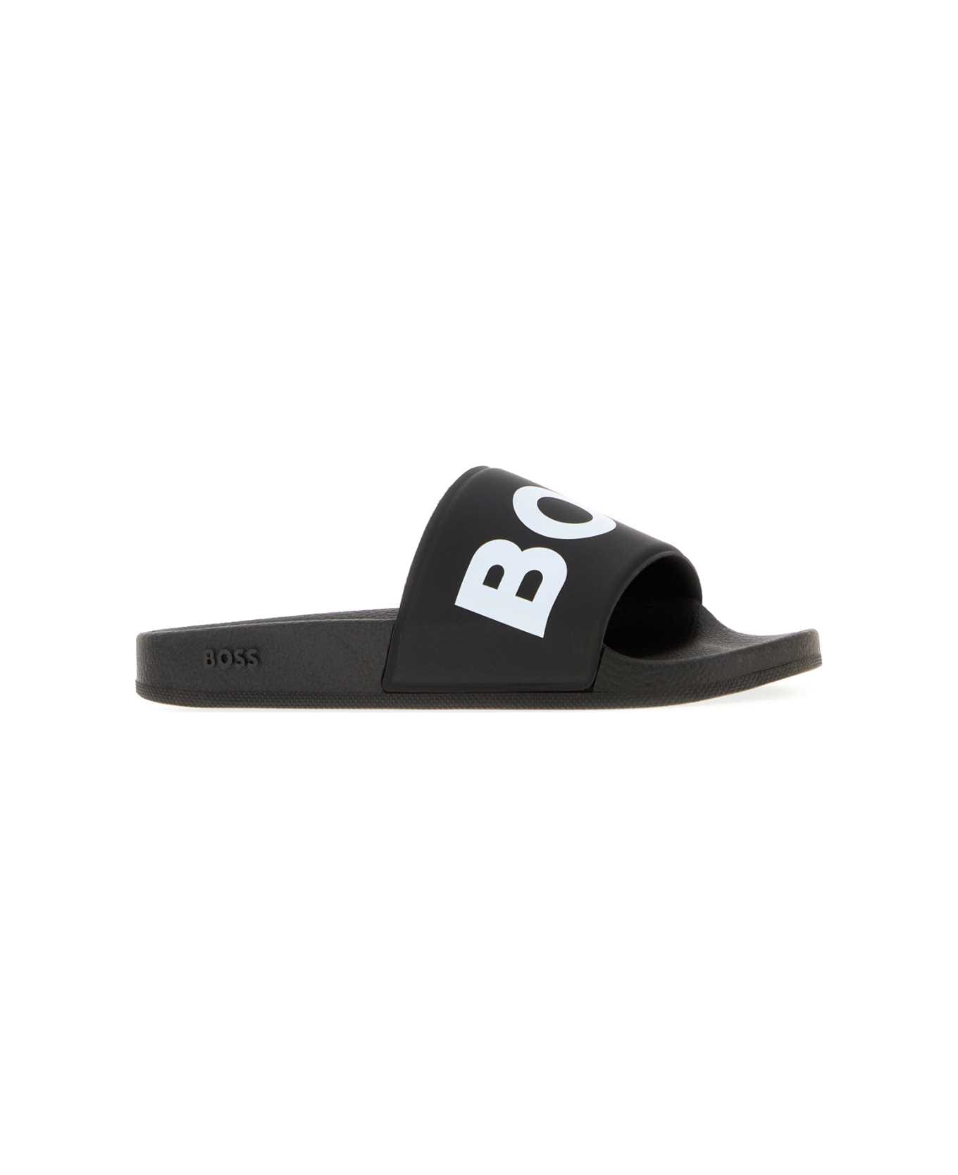 Hugo Boss Black Rubber Slippers - 001