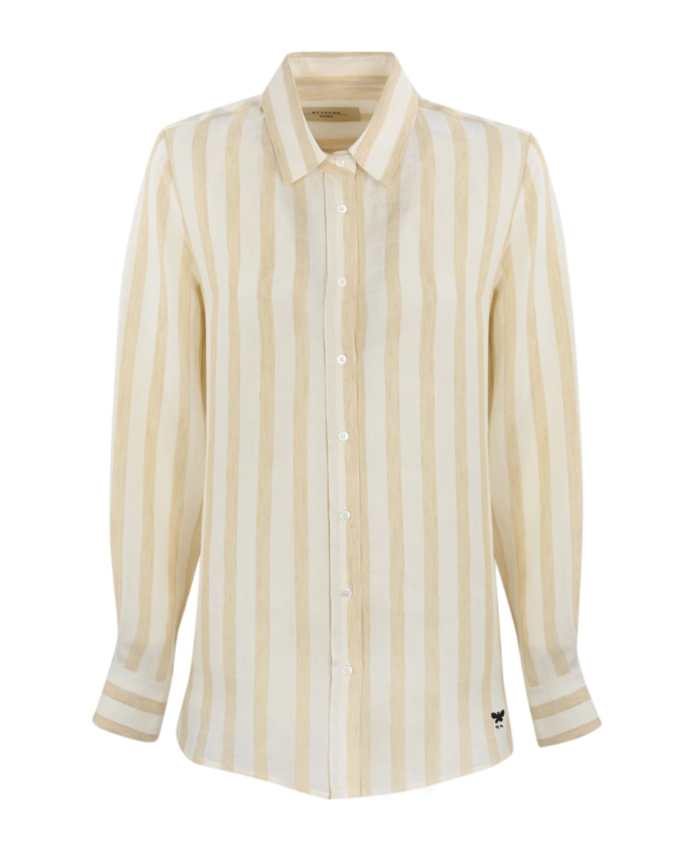 Weekend Max Mara 'lari' Linen Shirt - BEIGE