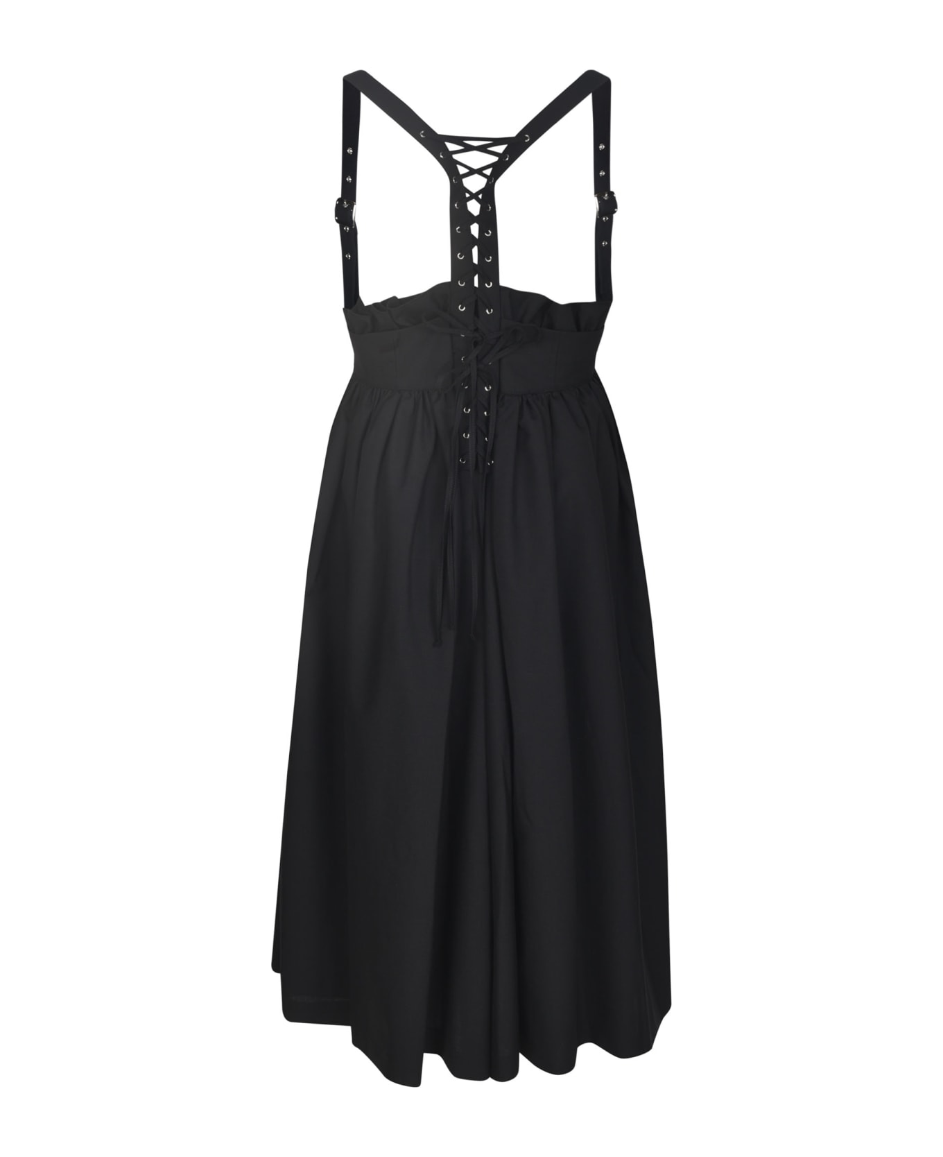 Comme des Garçons Noir Kei Ninomiya Ruffle Detail Flare Buckled Dress - Black