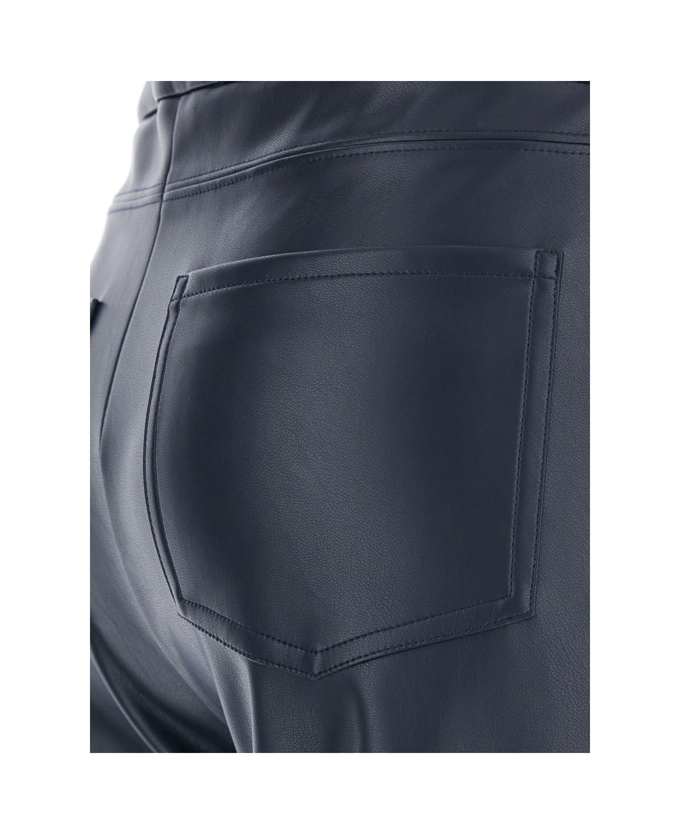
S Max Mara 
sublime
 Dark Blue Pants With Flared Leg In Eco Leather Woman - Blu