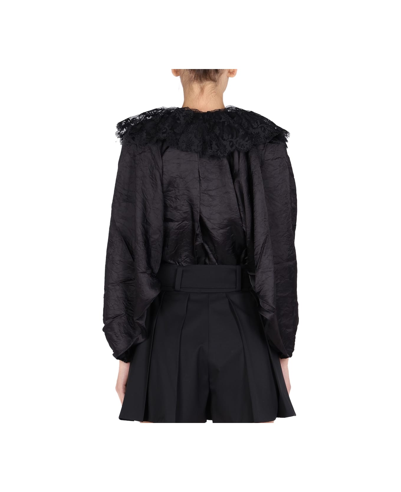 Patou Embroidery Blouse - BLACK