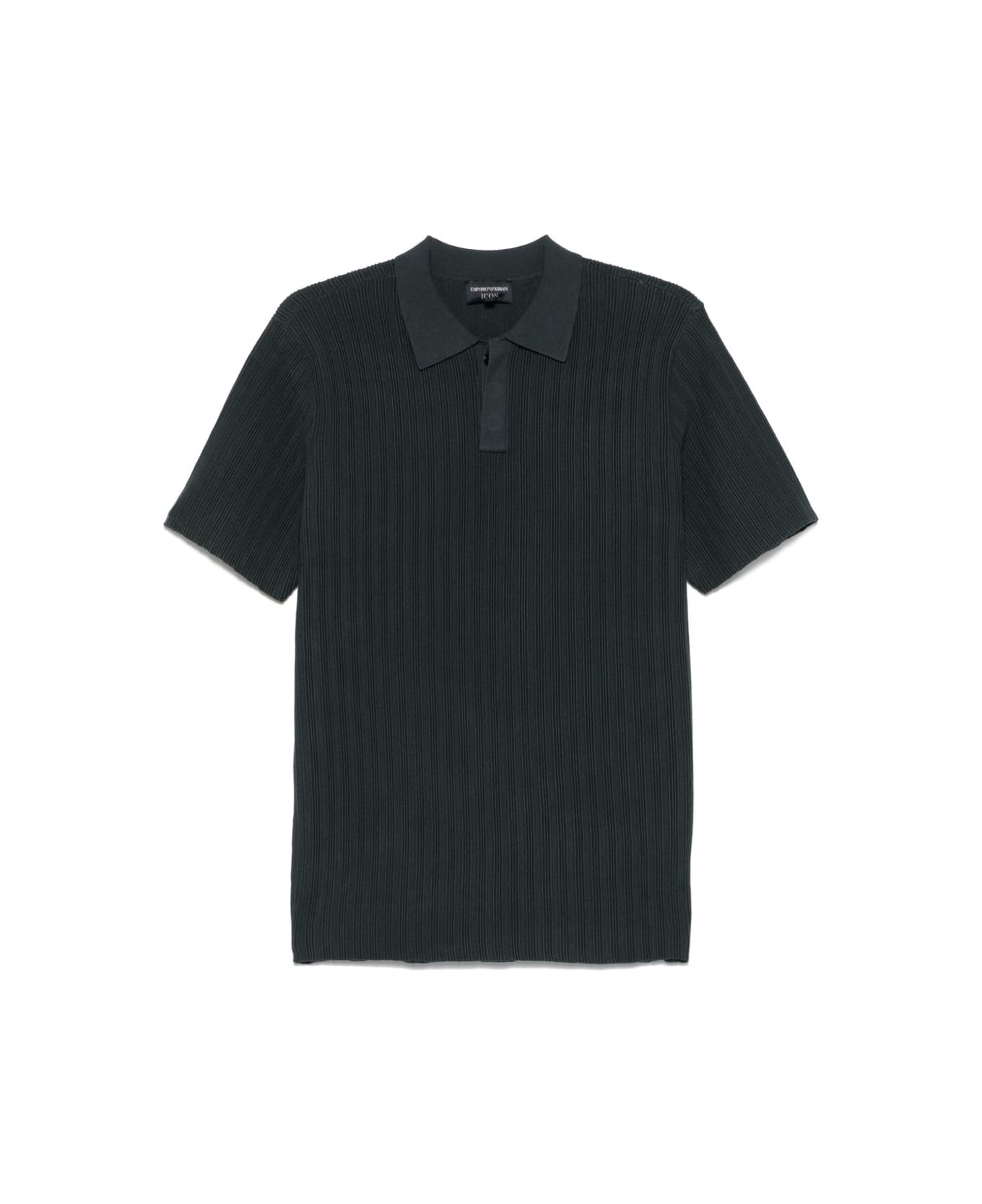Emporio Armani Ribbed Polo Shirt - Grey