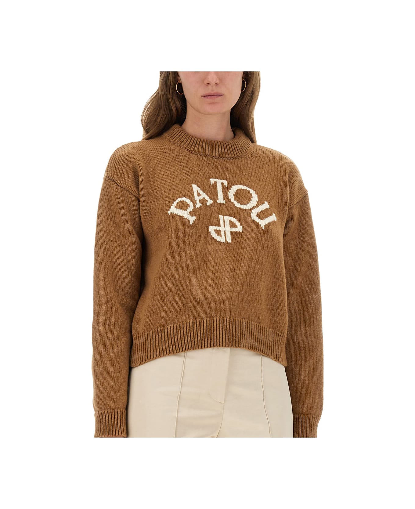 Patou Jersey With Logo - BROWN