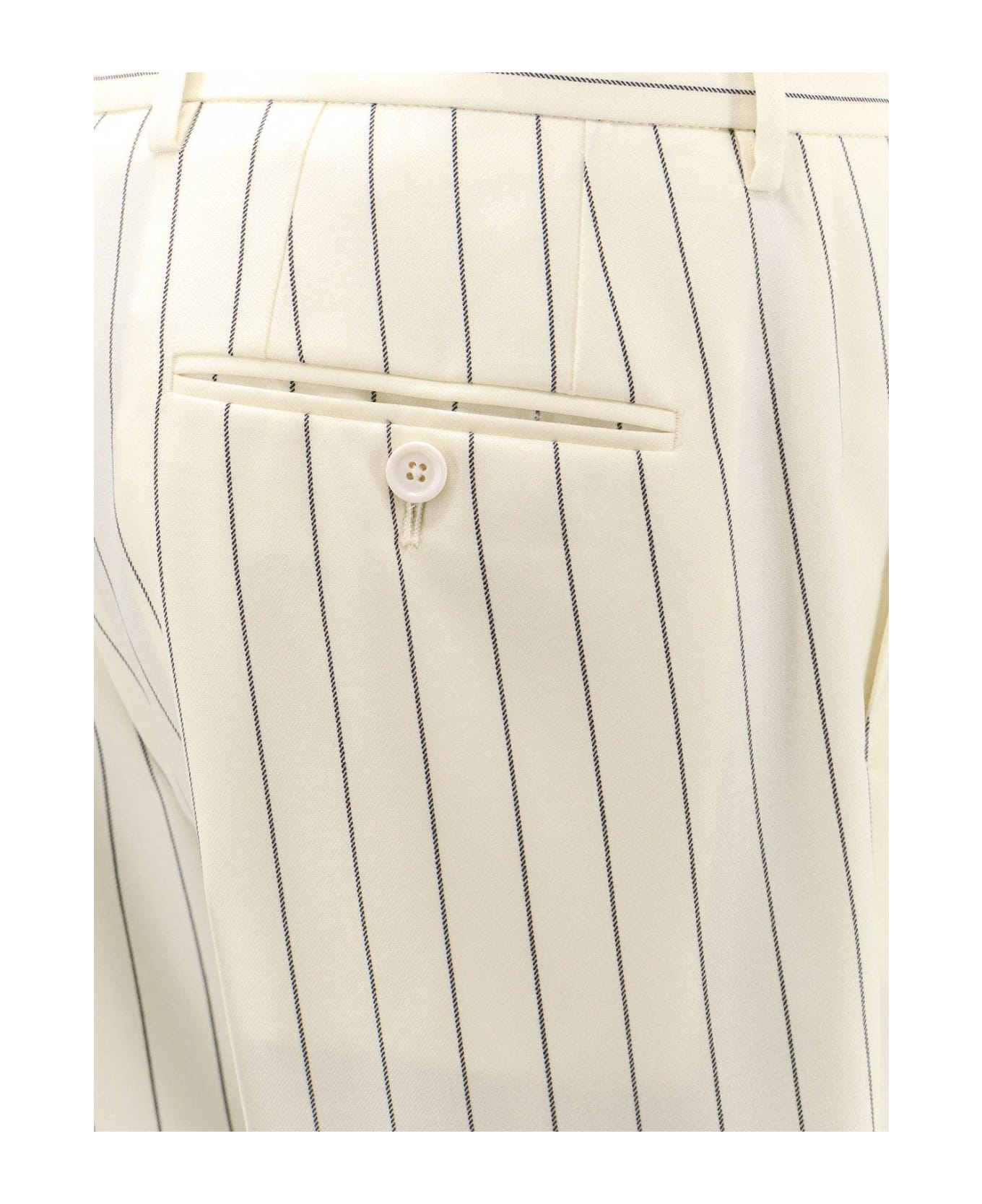 Dolce & Gabbana Striped Pressed Crease Pants - WHITE