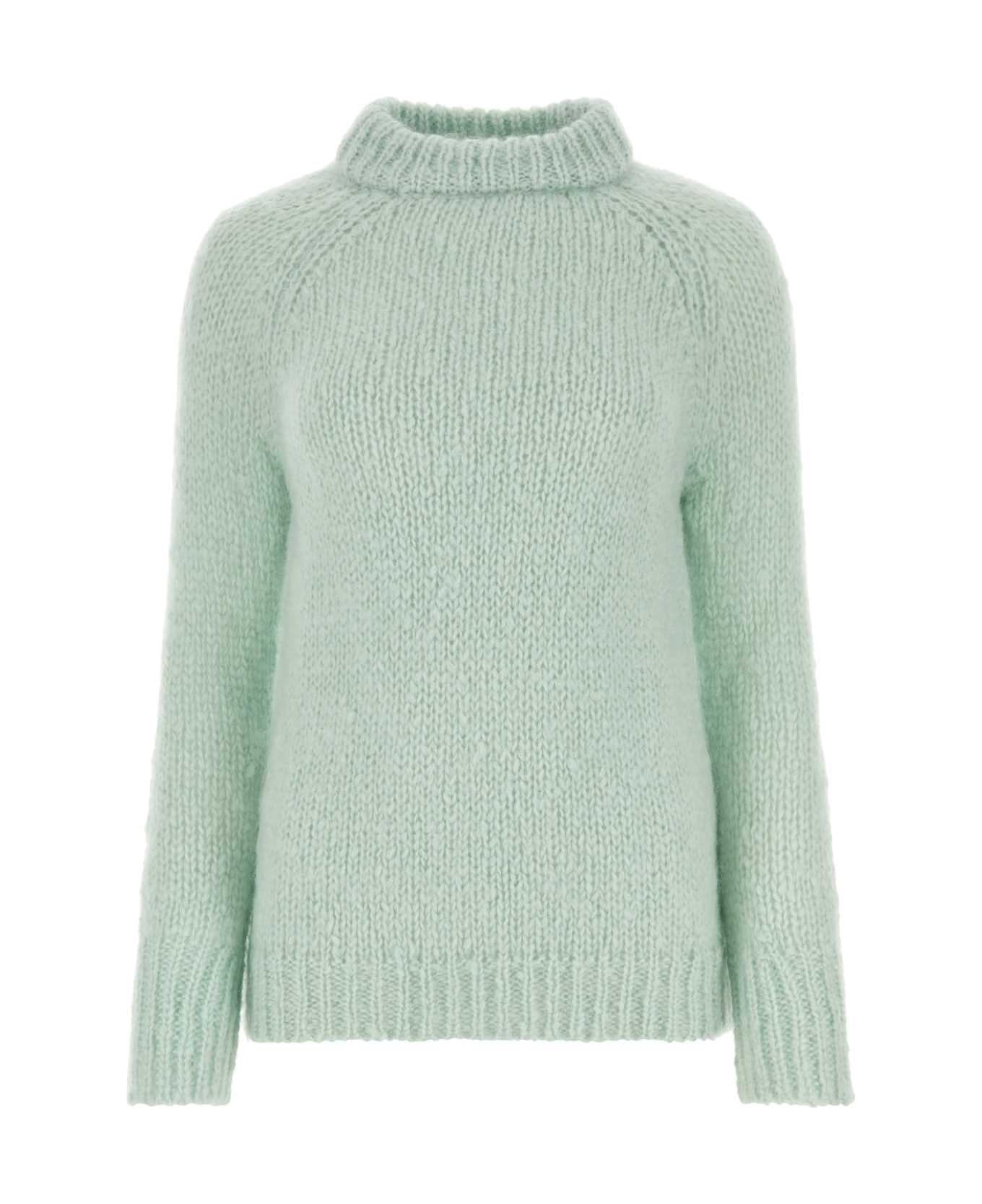 Cecilie Bahnsen Mint Green Mohair Blend Sweater - BLUEMINT