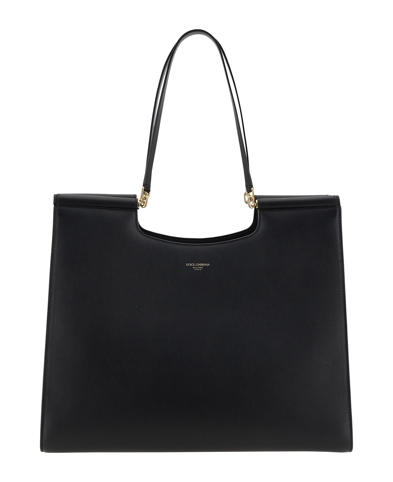 Dolce & Gabbana Large Black Leather Tote Bag | italist