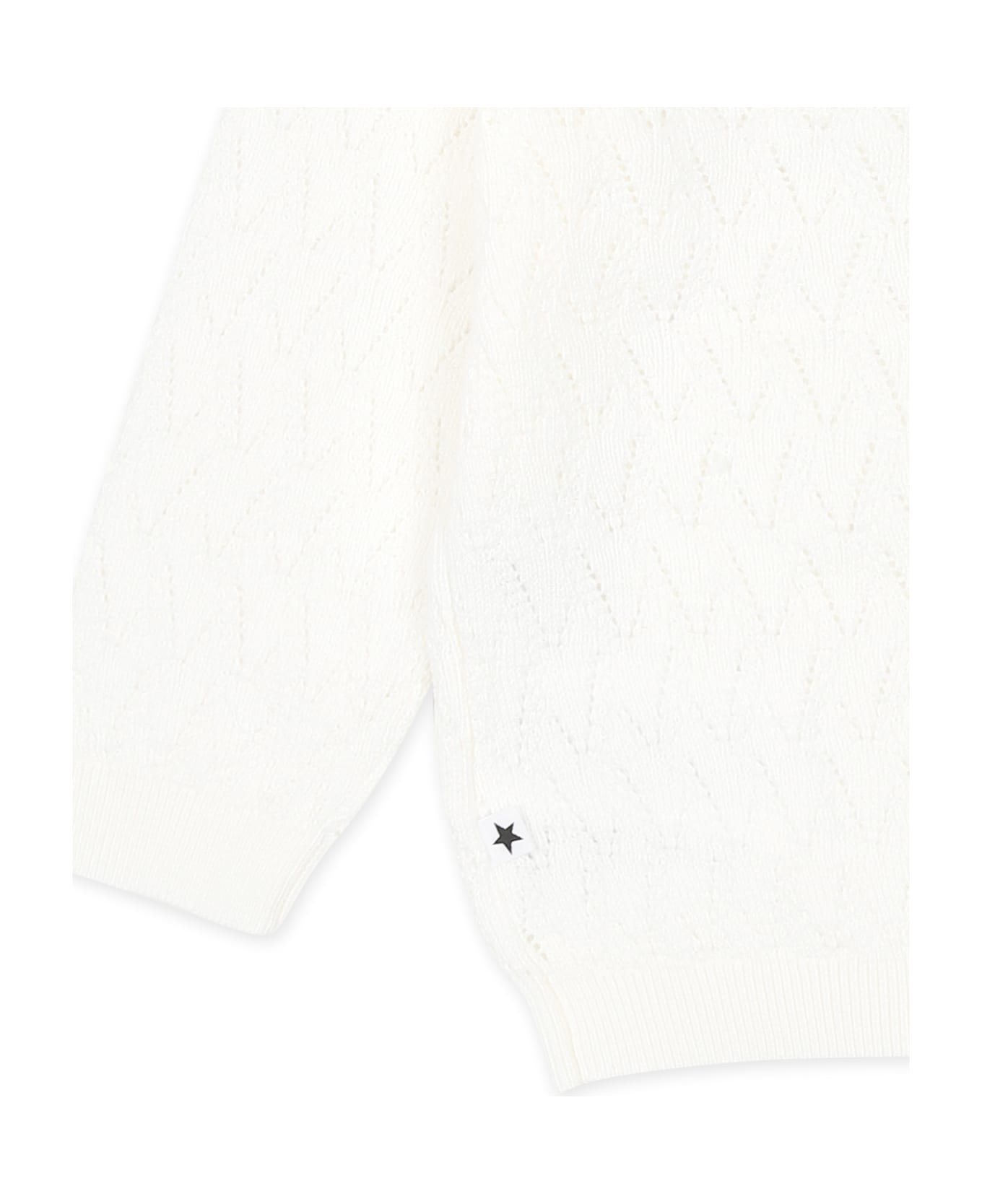 Molo White Cardigan For Baby Girl - White