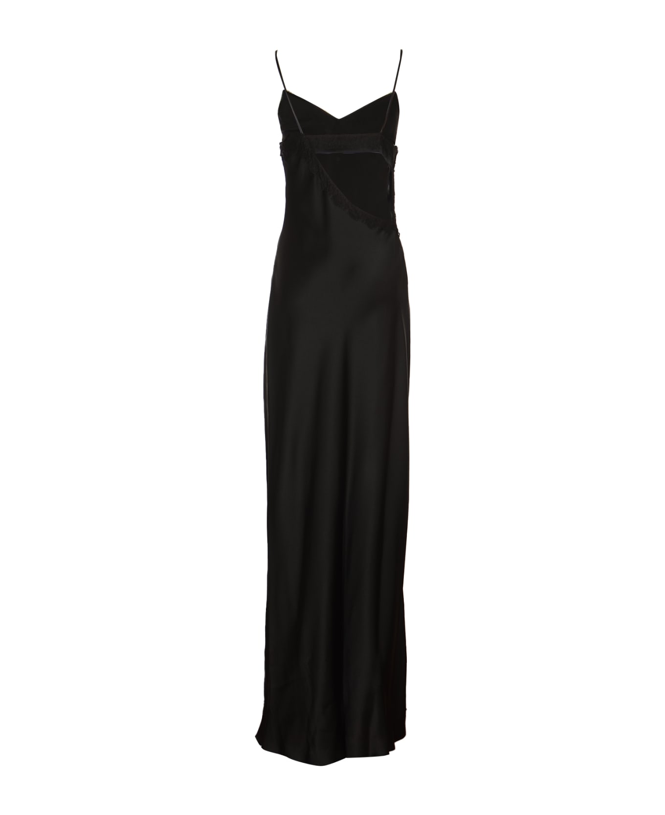 Alberta Ferretti Spaghetti Strap Long Dress - Black ワンピース＆ドレス