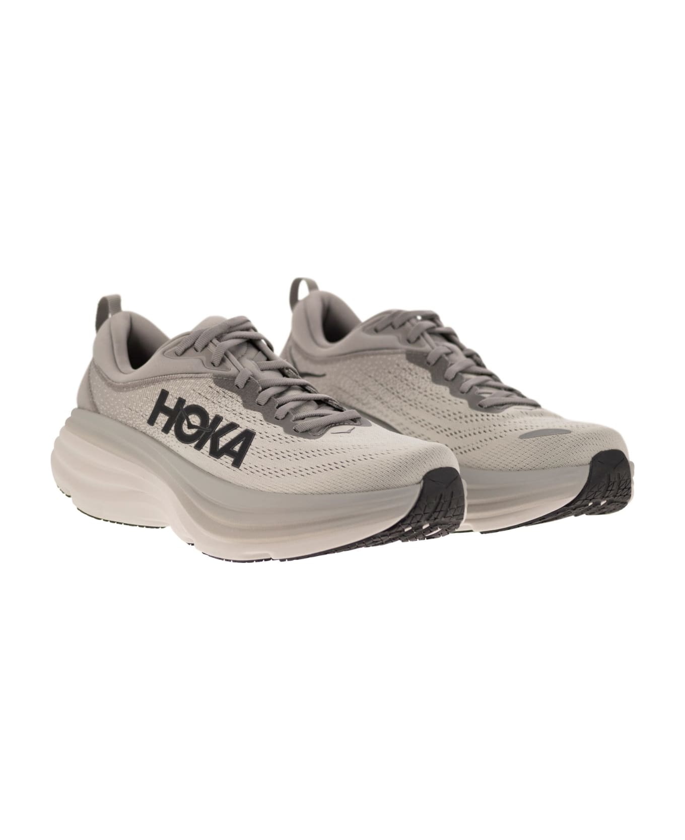 Hoka Bondi 8 - Ultra-shortened Sports Shoe - Grey スニーカー