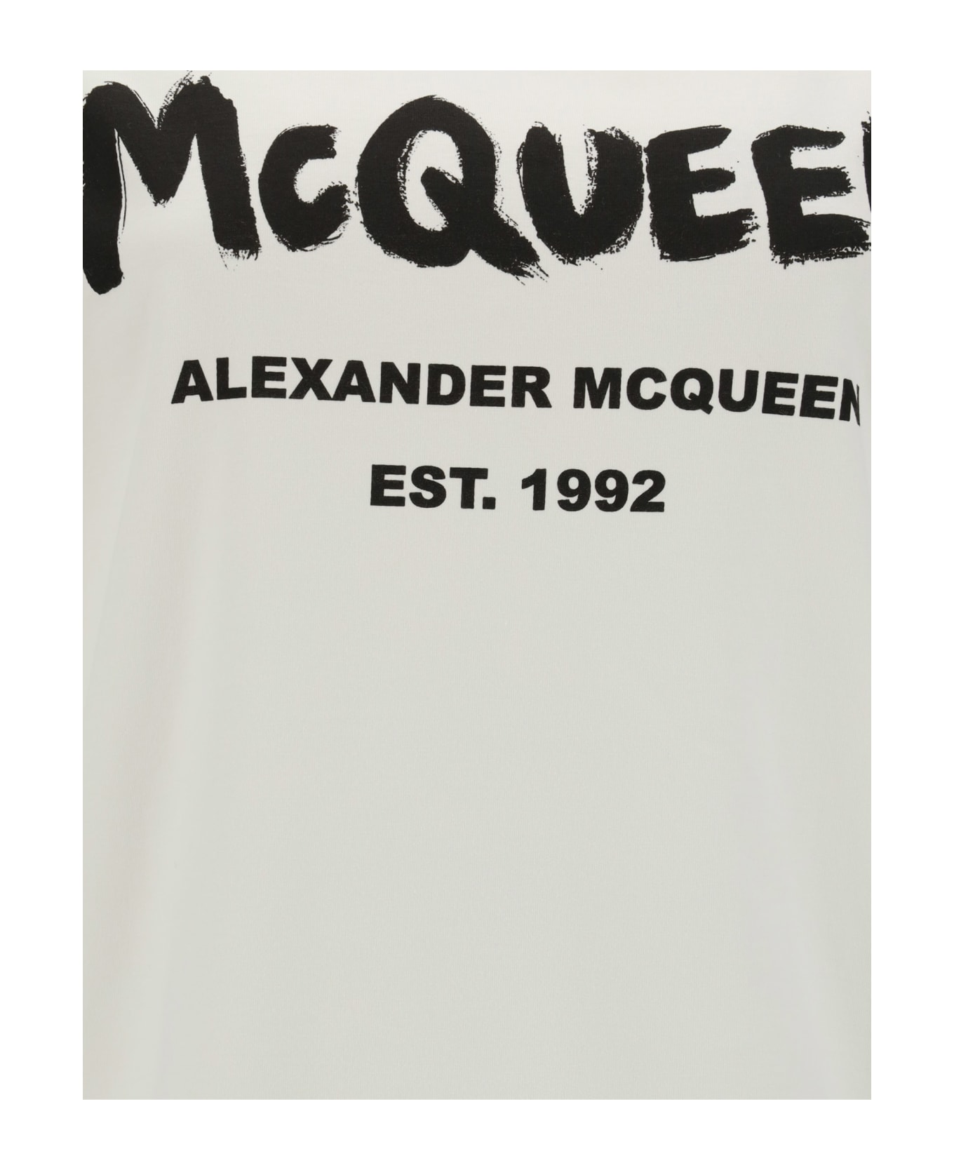 Alexander McQueen Graffito Logo Print T-shirt - White