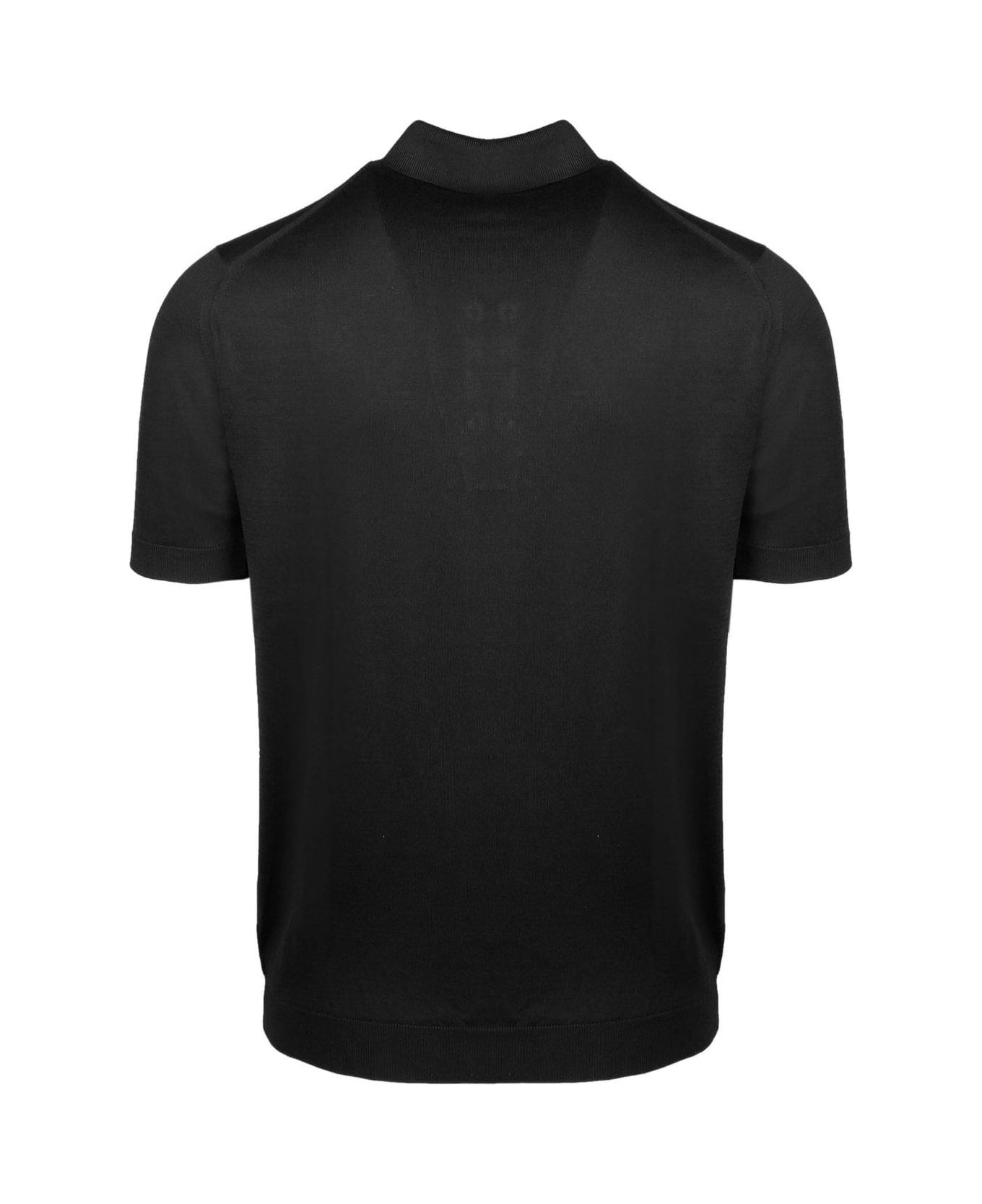 John Smedley Adrian Classic Polo Shirt - BLACK