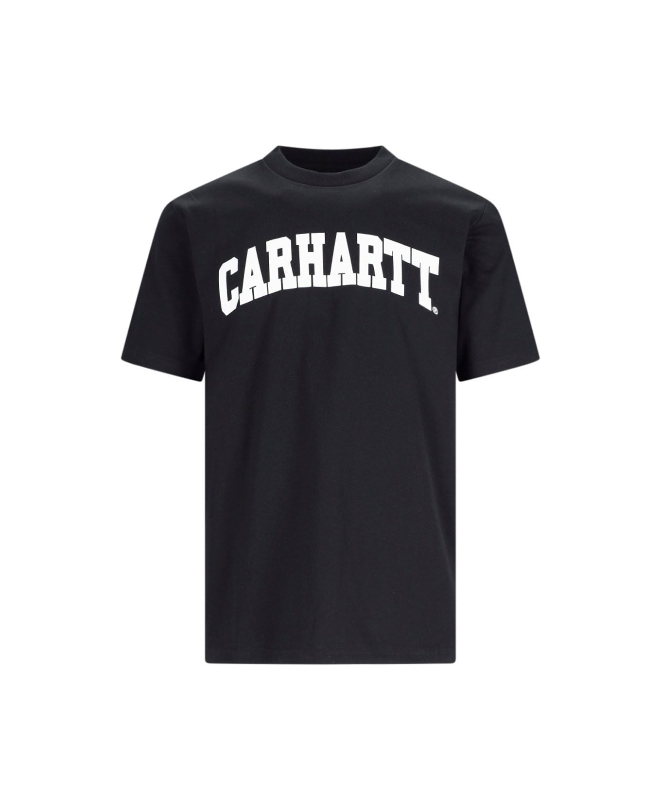 Carhartt 's/s University' T-shirt - Nero/bianco