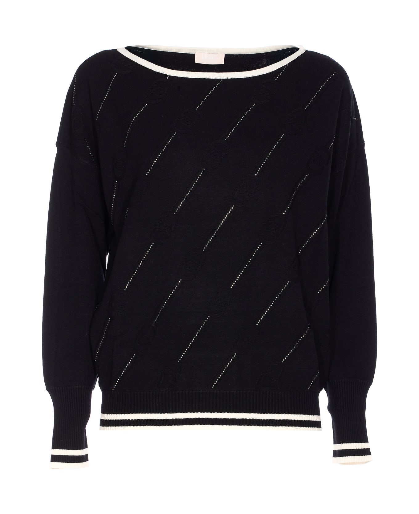 Liu-Jo Strass Long Sleeves T-shirt - Black