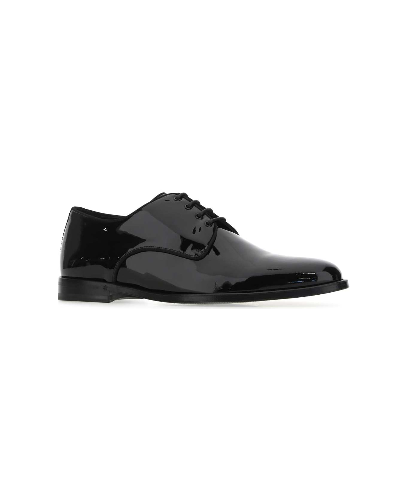 Dolce & Gabbana Black Leather Lace-up Shoes - 80999 ローファー＆デッキシューズ