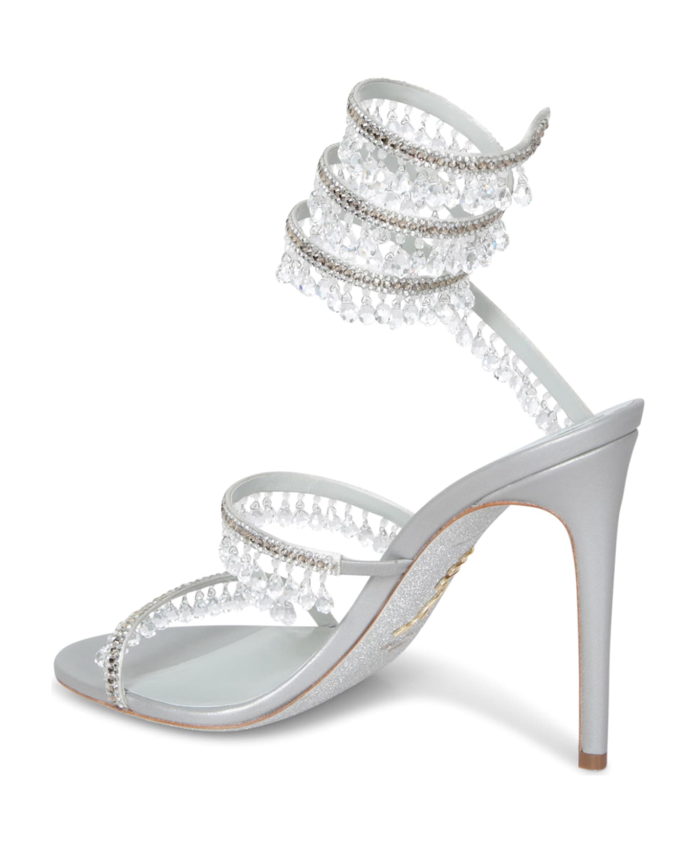 René Caovilla Chandelier 105 Silver Sandals - Metallic