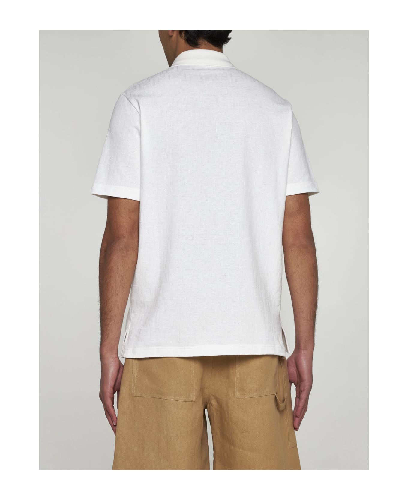 Fendi Ff Pique Cotton Polo mit Shirt - White