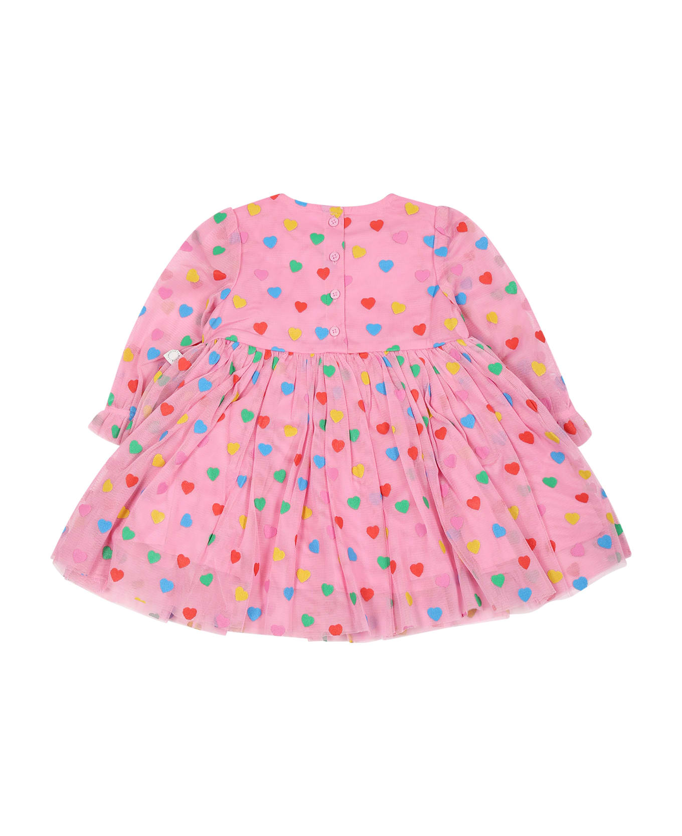 Stella McCartney Kids Pink Dress For Baby Girl With Hearts - Pink