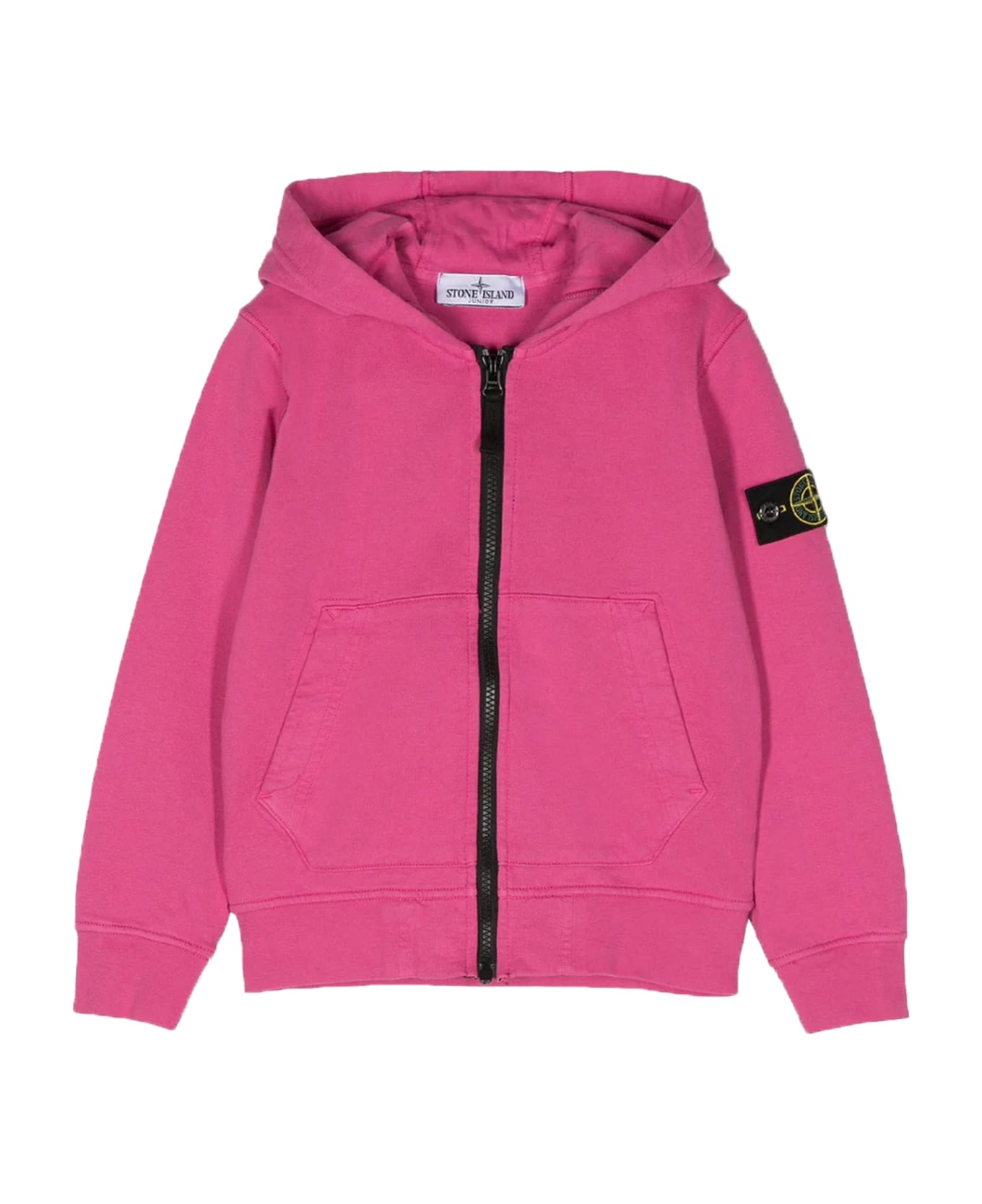 Stone Island Junior Sweatshirt With Zip - Fuchsia ニットウェア＆スウェットシャツ