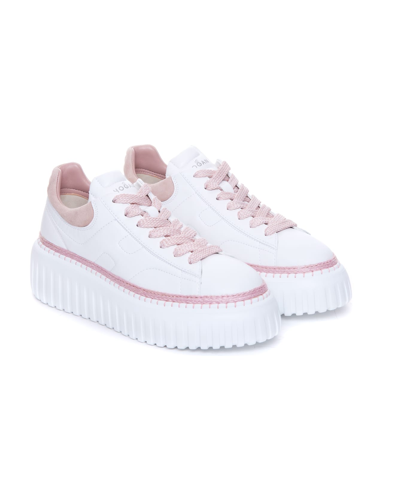 Hogan H-stripes Sneakers - Esr Bianco + Rosa