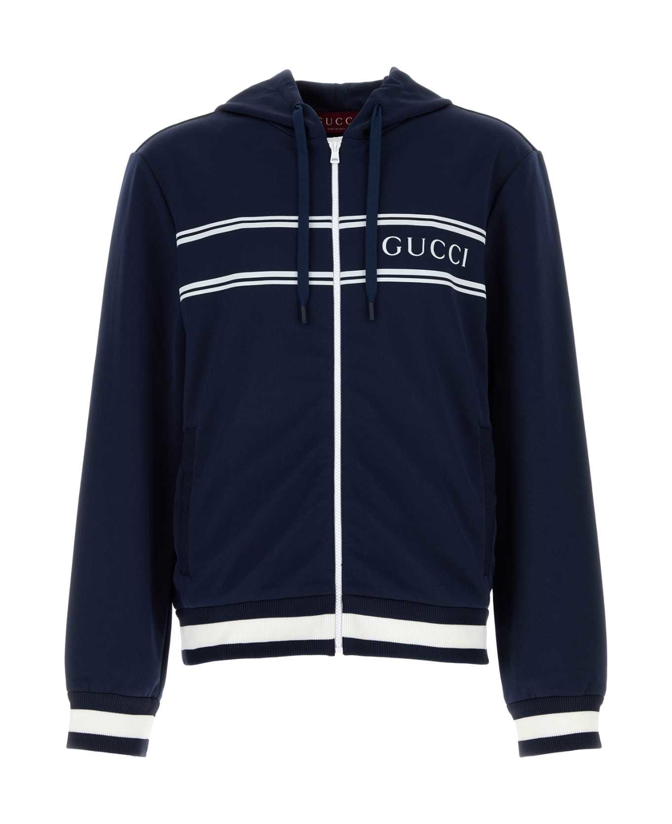 Gucci Navy Blue Polyester Sweatshirt - BLACKIRIS
