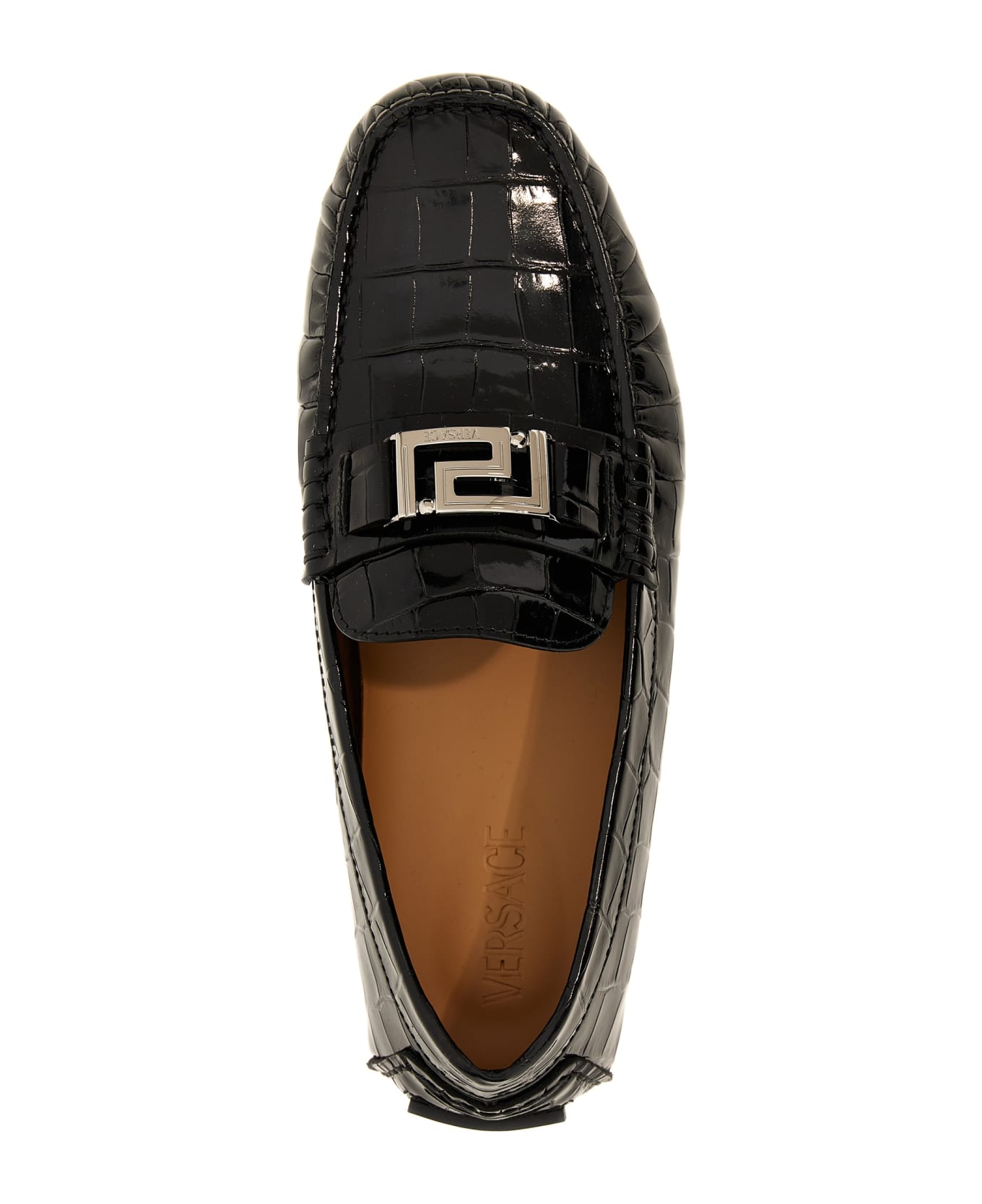 Versace 'greca' Loafers - Black ローファー＆デッキシューズ