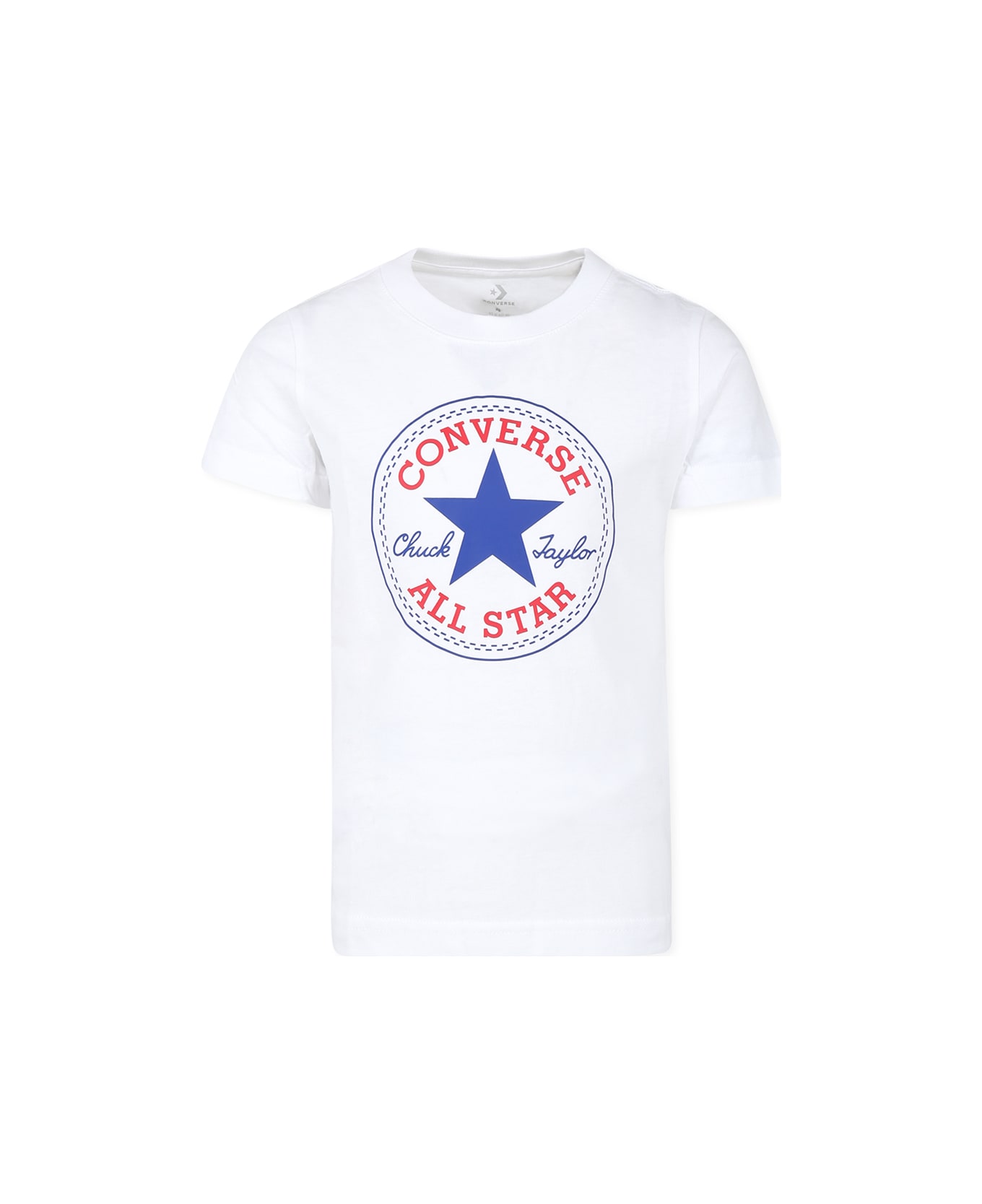 Converse White T-shirt For Kids With Logo - White