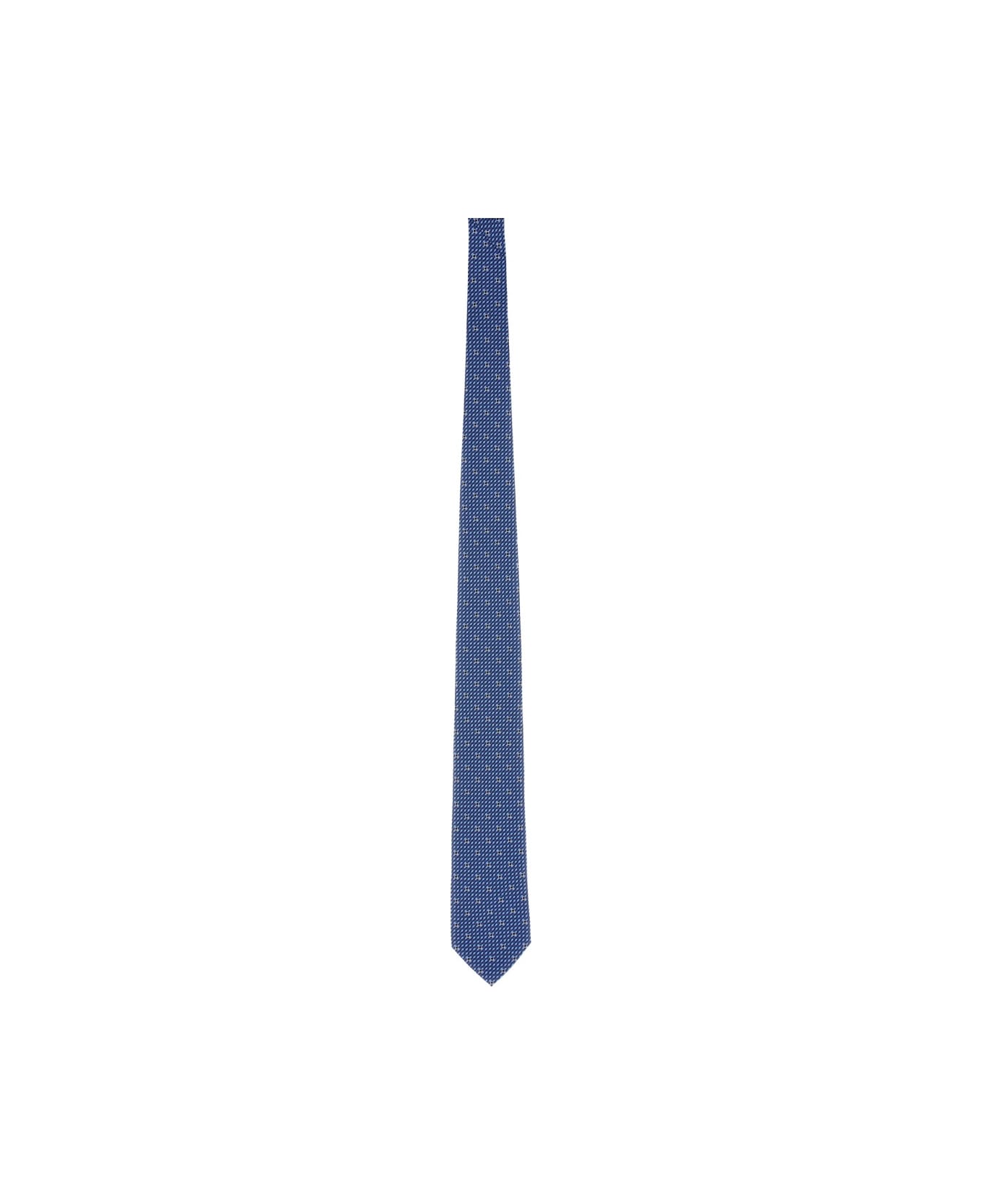 Ferragamo Tie Print "gancini" - BLUE