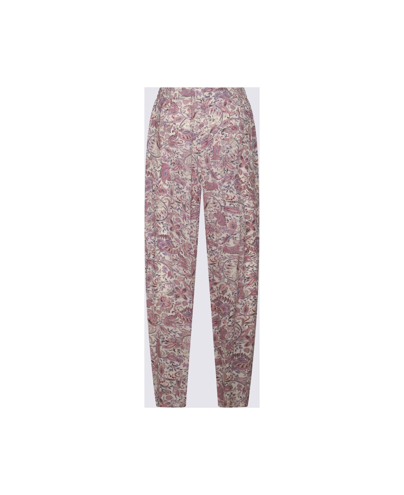 Marant Étoile Ecru And Purple Pants - ECRU/PURPLE