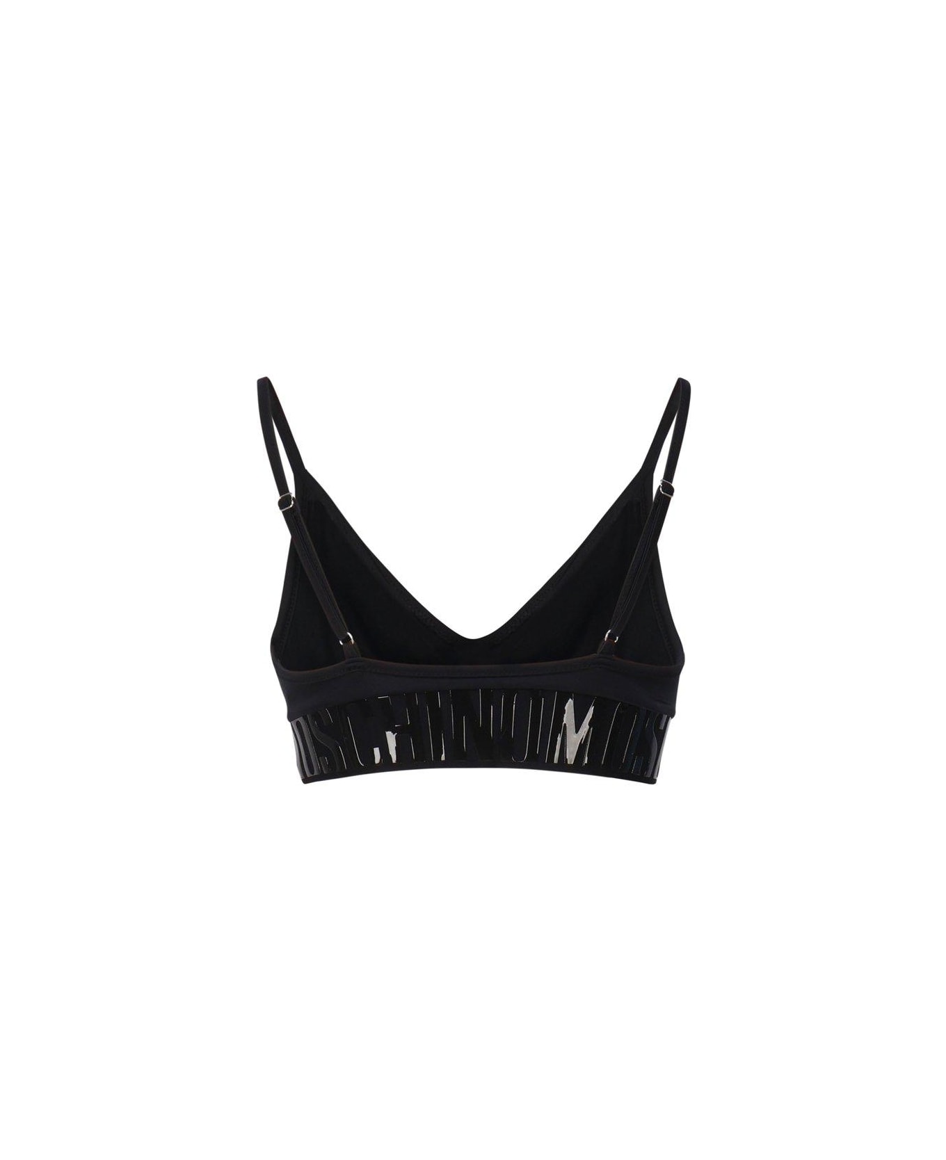 Moschino Logo Underband Bikini Top - Black