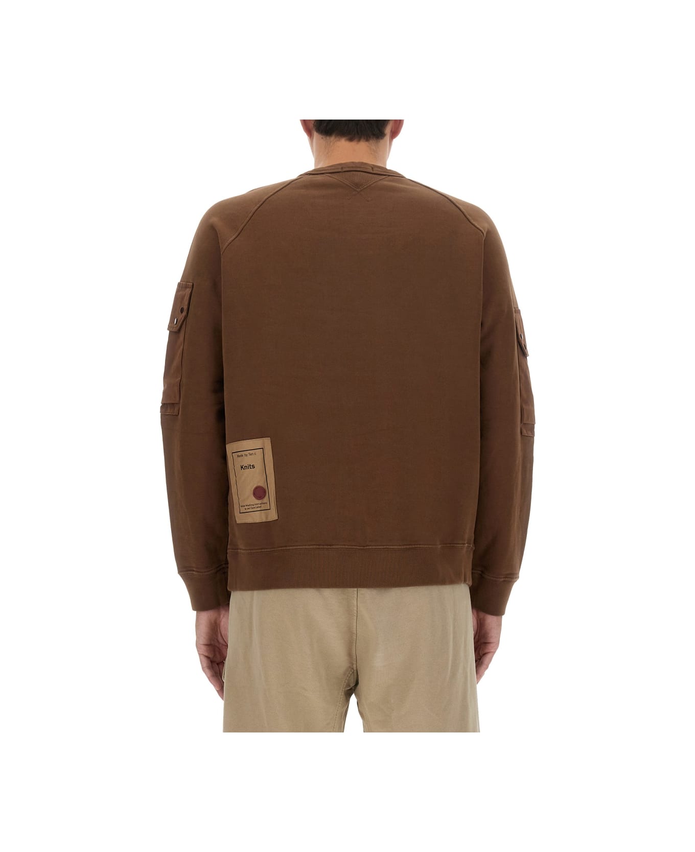 Ten C Sweatshirt With Logo - BROWN