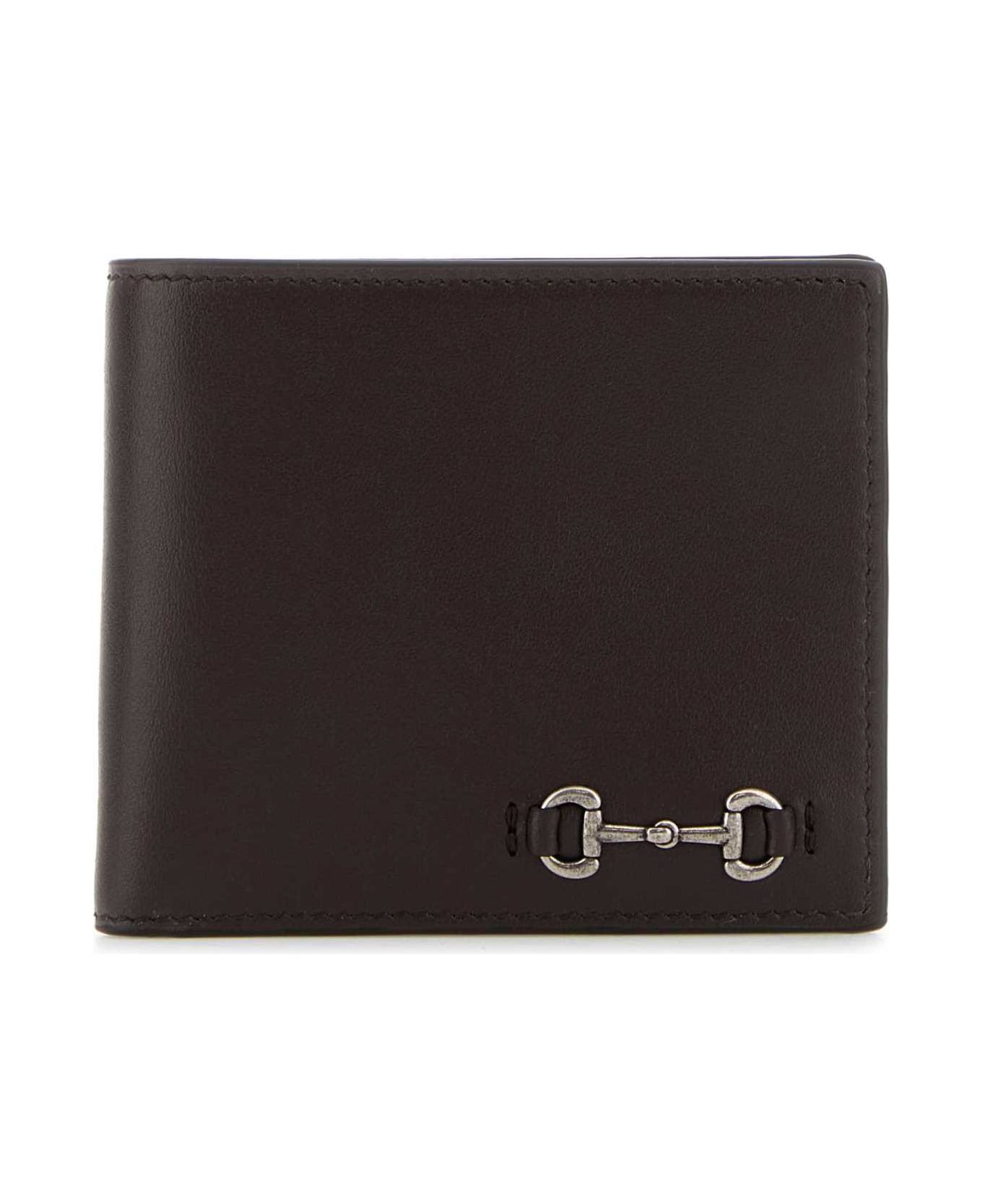 Gucci Dark Brown Leather Wallet - BROWN