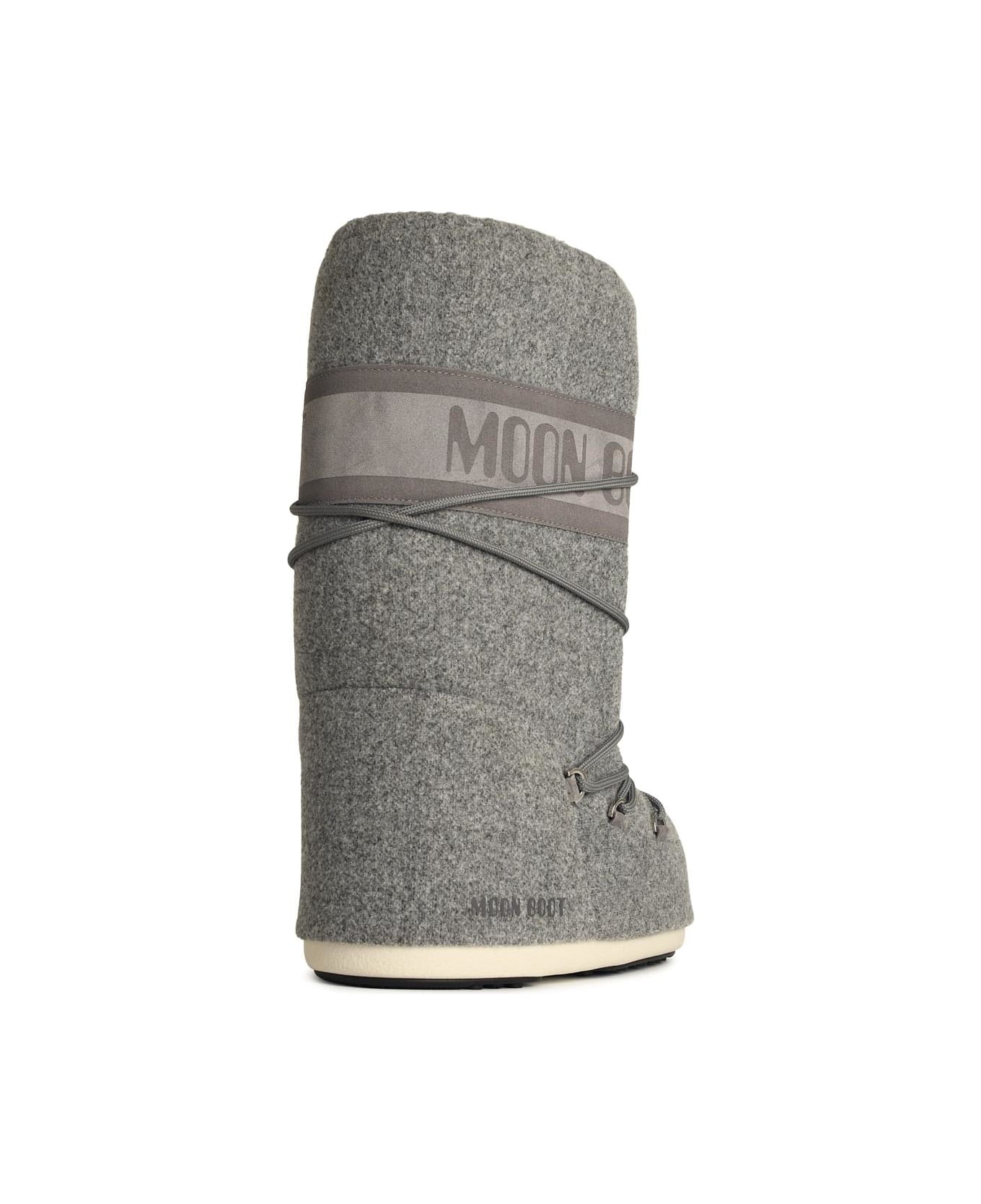 Moon Boot 'icon' In Grey Fabric - Grey