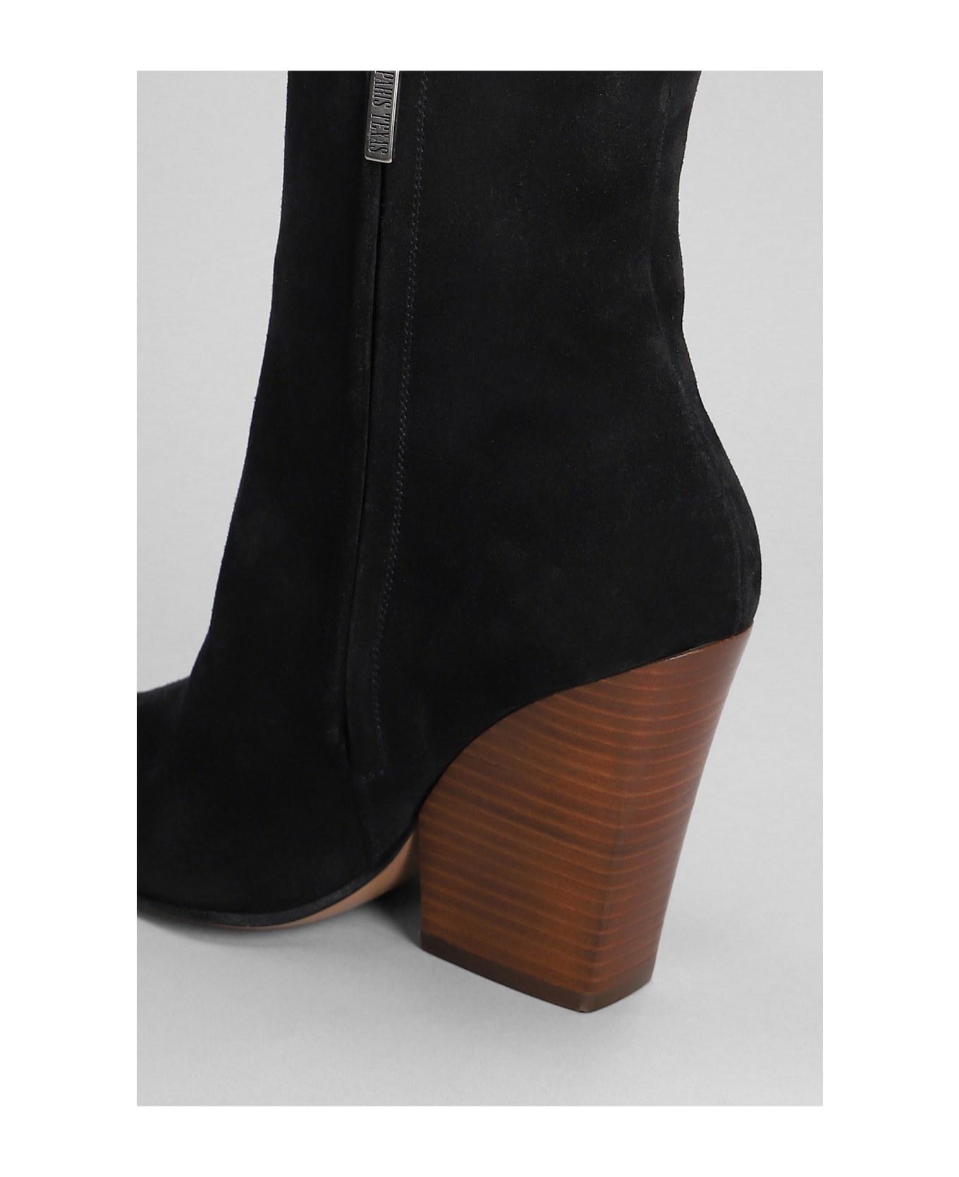 Paris Texas Jane Texan Ankle Boots In Black Suede - black