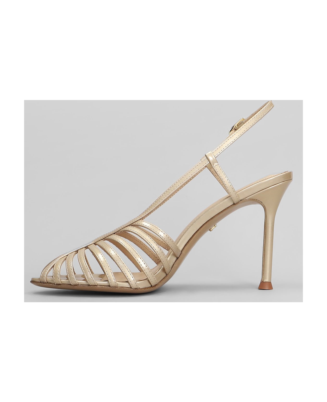 Lola Cruz Diana 95 Sandals In Powder Leather - powder