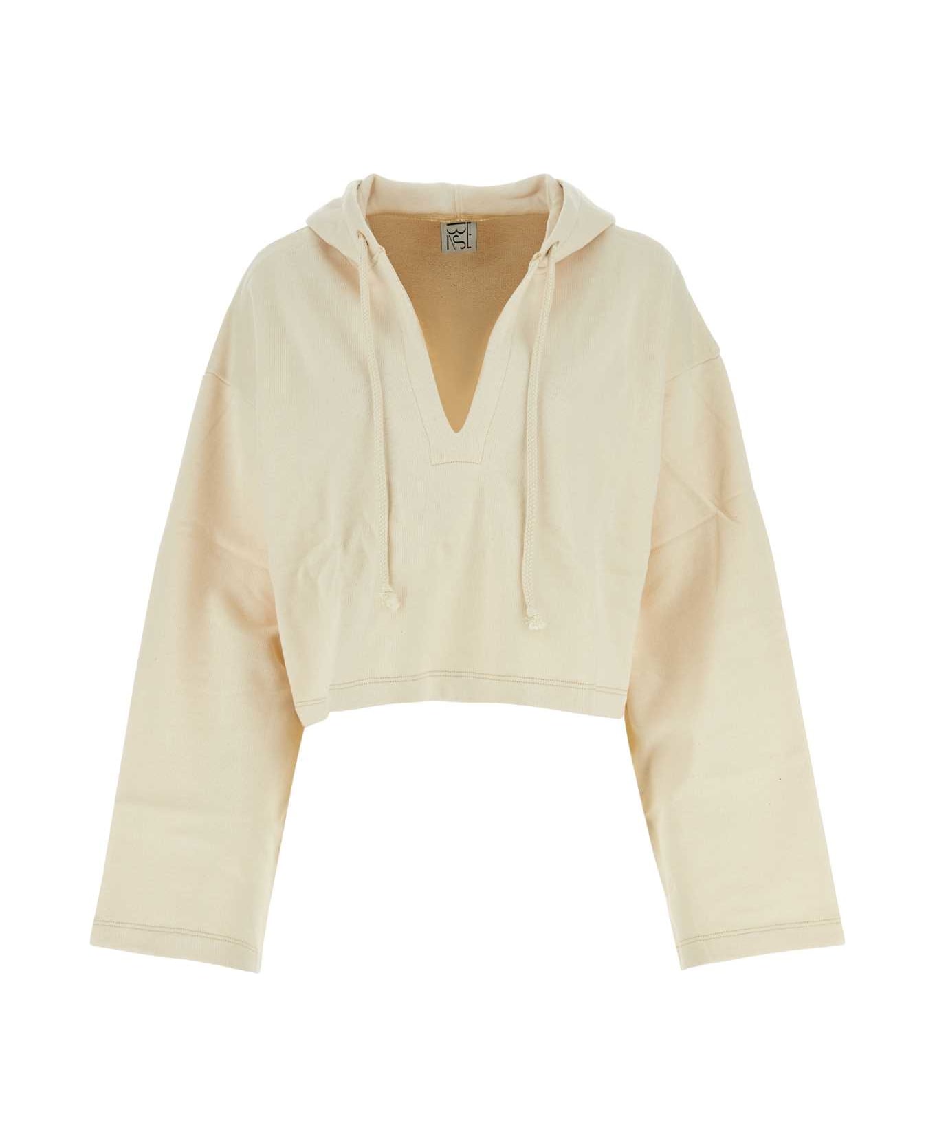 Baserange Ivory Cotton Ordu Sweatshirt - UNDYED