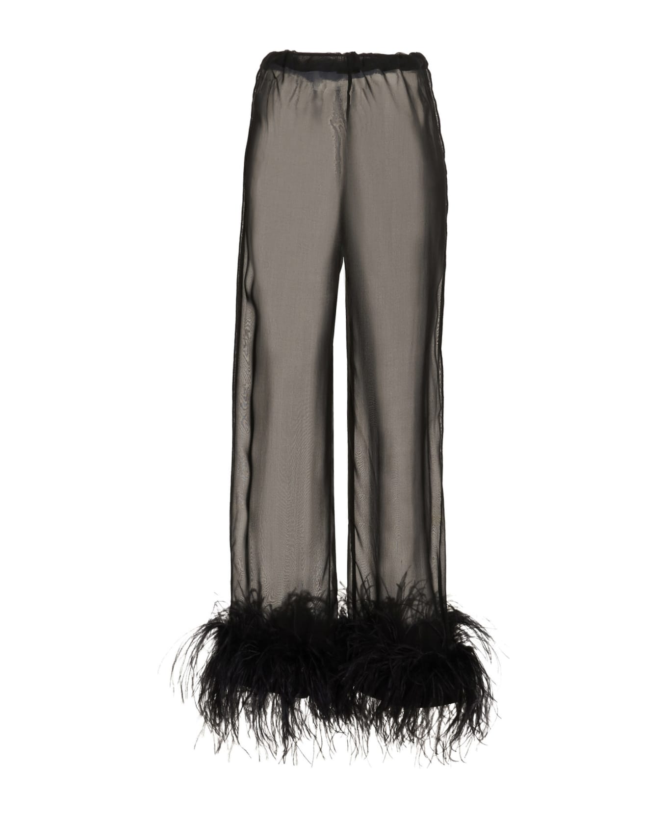 Oseree Feather Silk Pants - Black   ボトムス