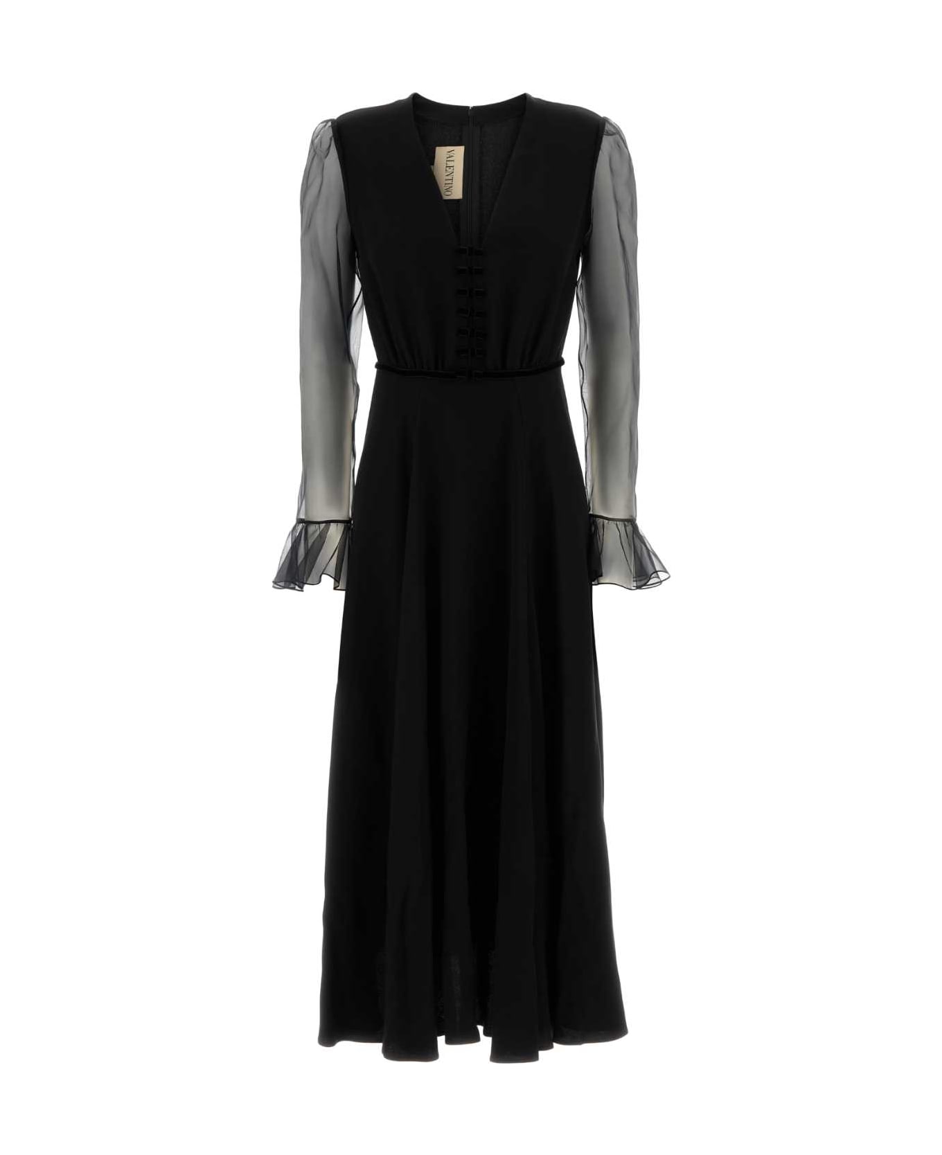 Valentino Garavani Black Satin Dress - NERO