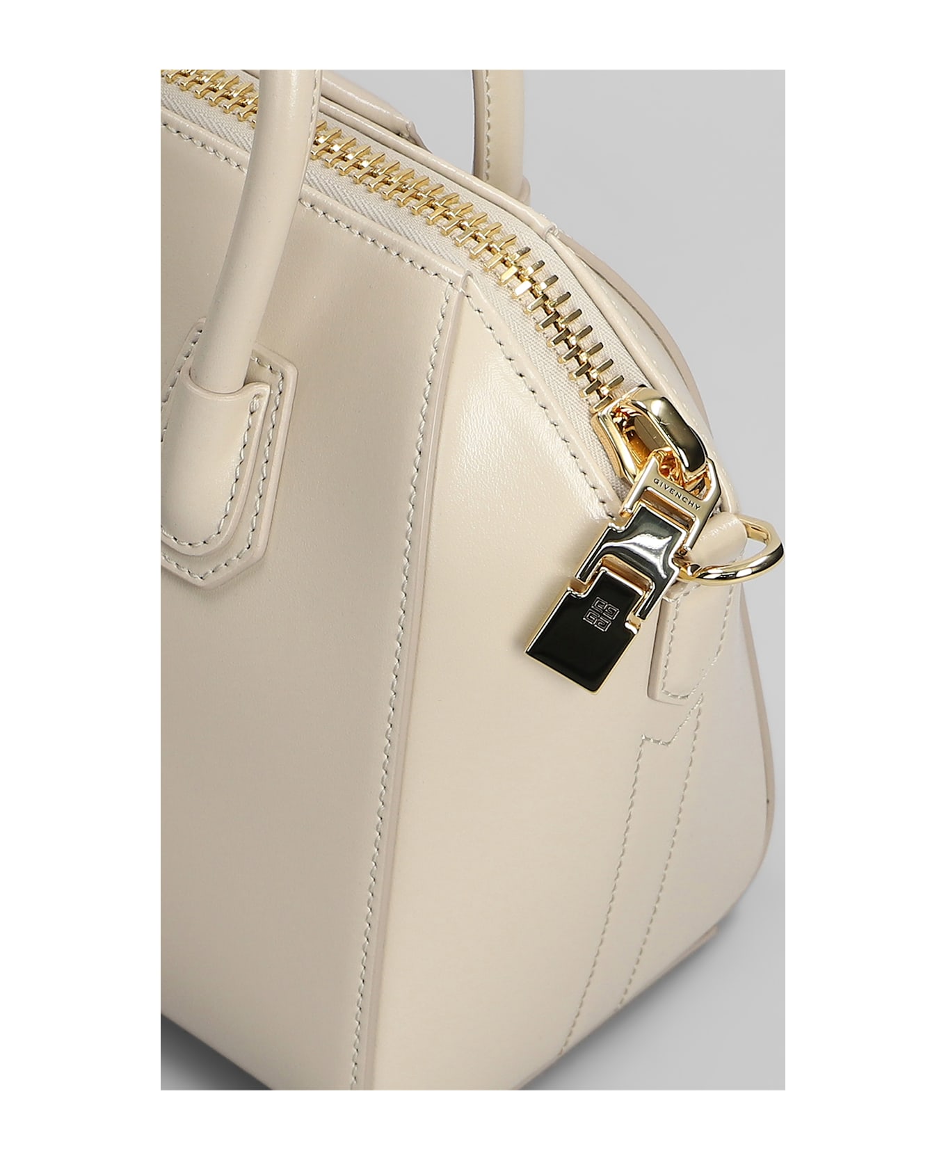 Givenchy Antigona Mini Shoulder Bag In Beige Leather - beige