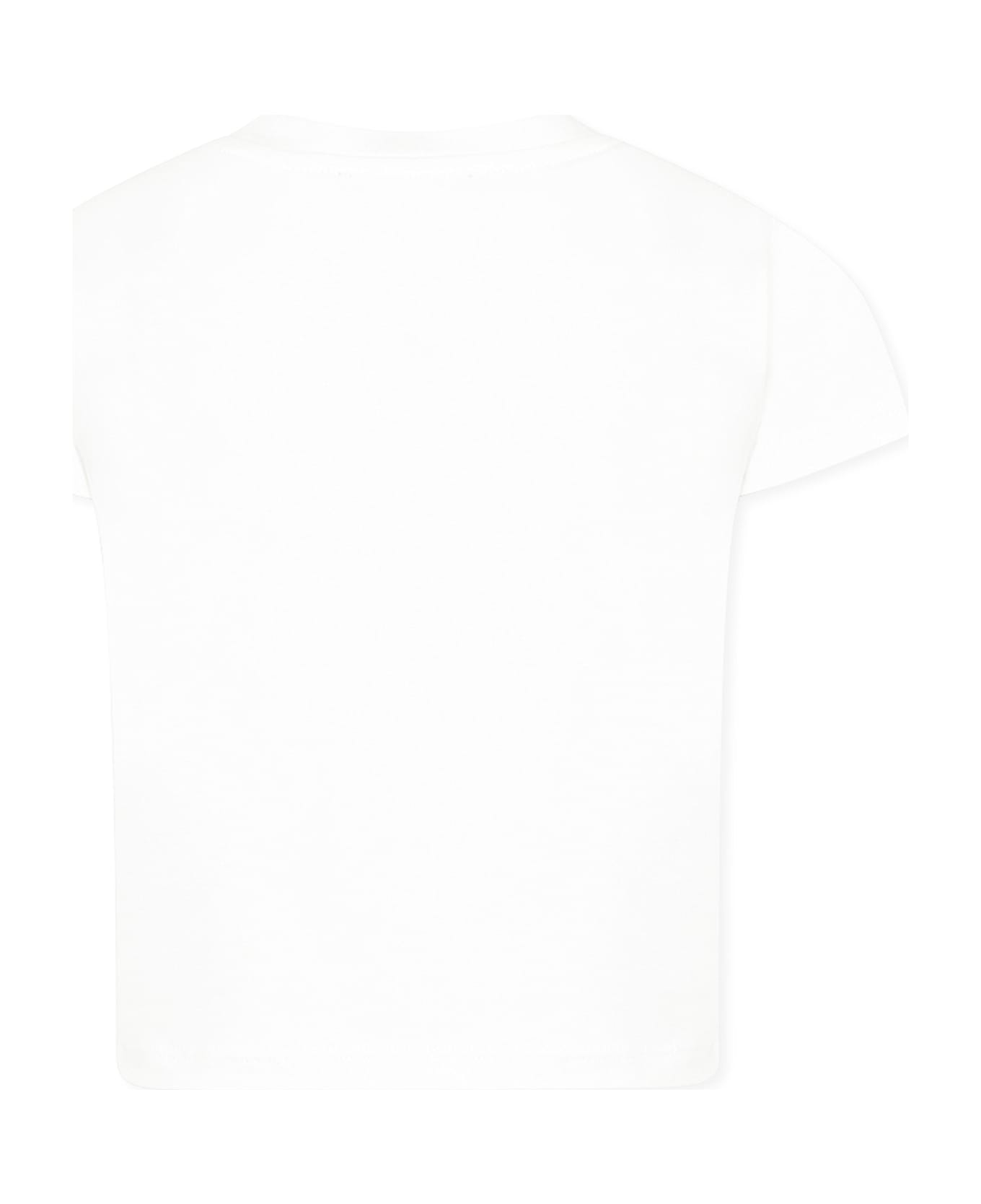 DKNY Black T-shirt For Girl With Writing - White