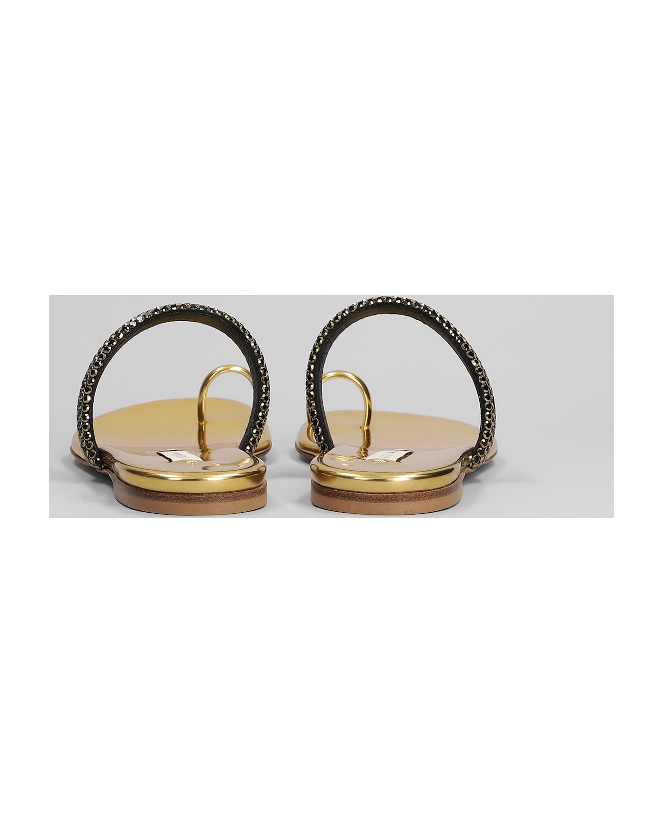 Casadei Olympo Flat Flats In Gold Leather - gold